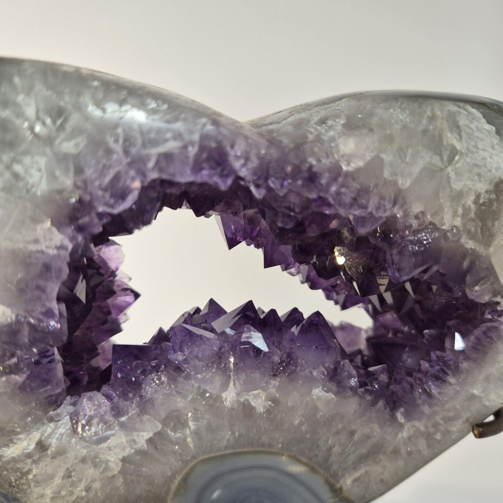 Amethyst Heart with Blue Banded Crystal Hoarder
