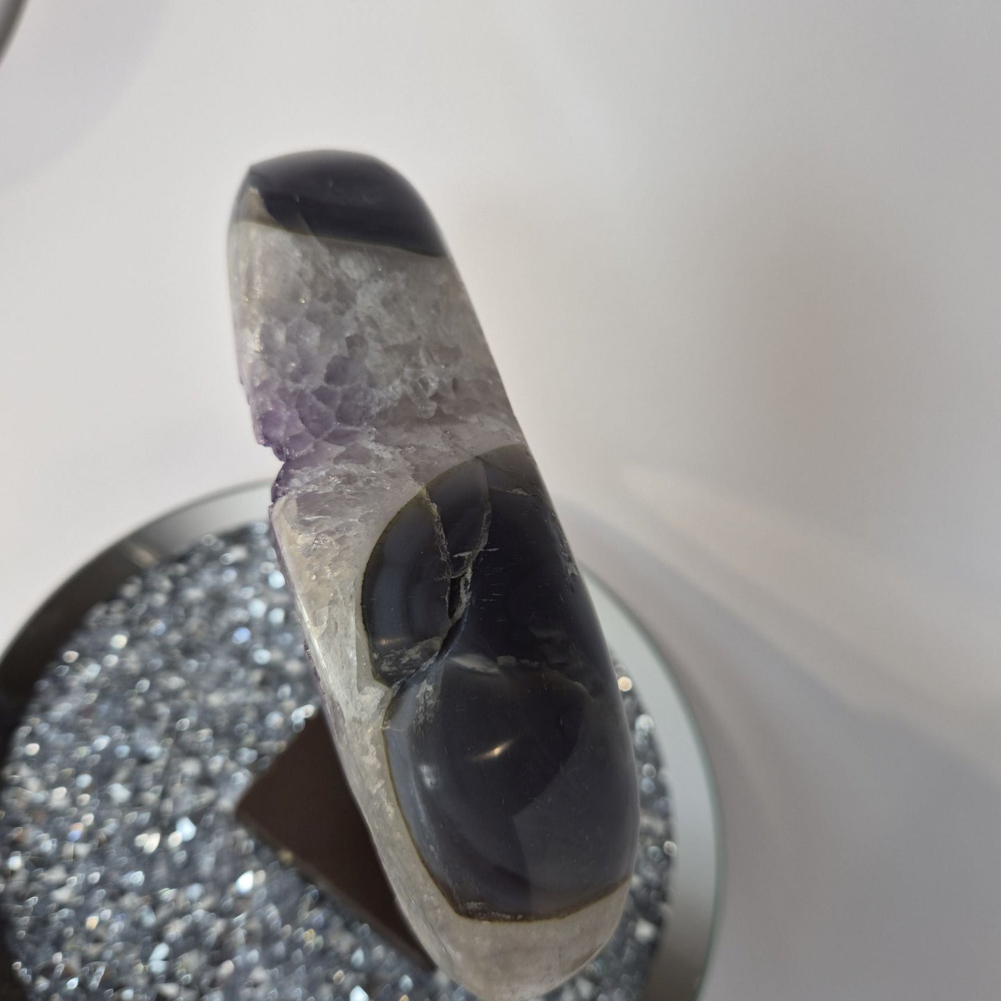 Amethyst Heart with Blue Banded Crystal Hoarder