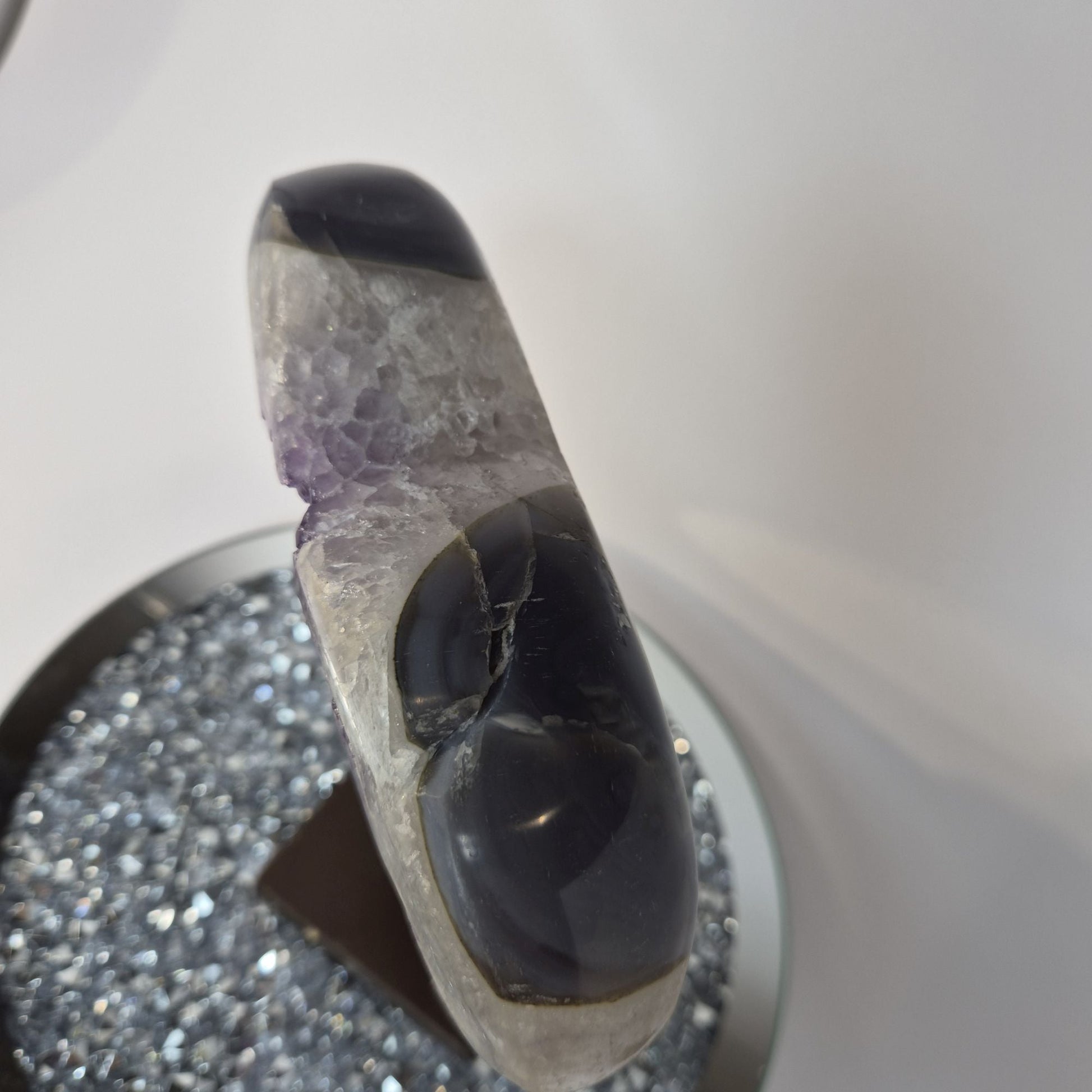Amethyst Heart with Blue Banded Crystal Hoarder