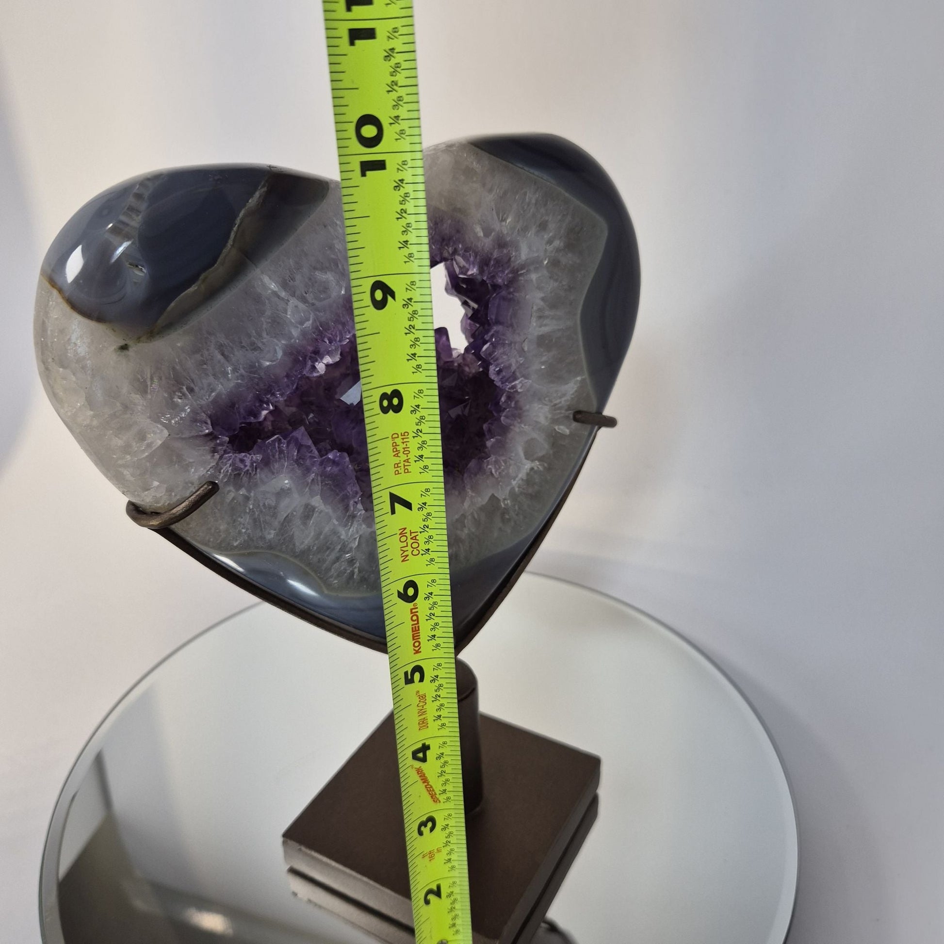 Amethyst Heart with Blue Banded Crystal Hoarder