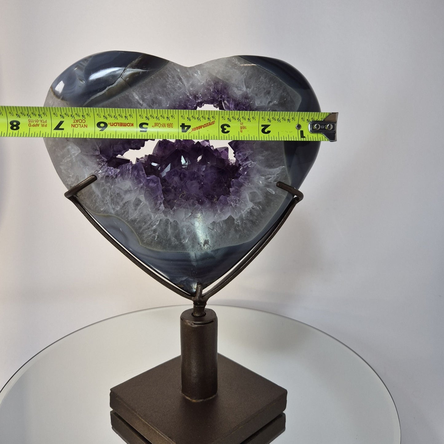 Amethyst Heart with Blue Banded Crystal Hoarder