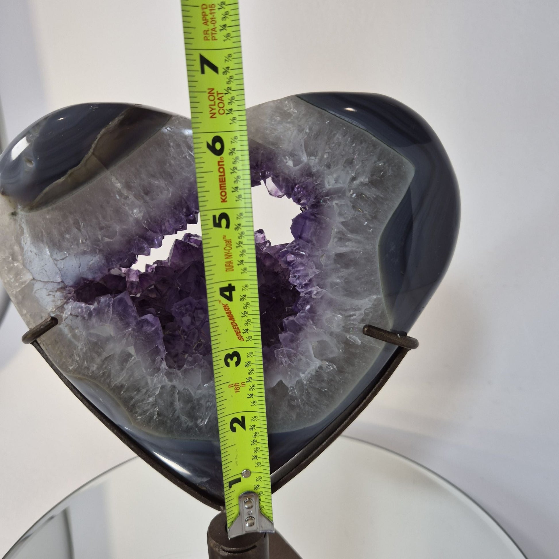 Amethyst Heart with Blue Banded Crystal Hoarder