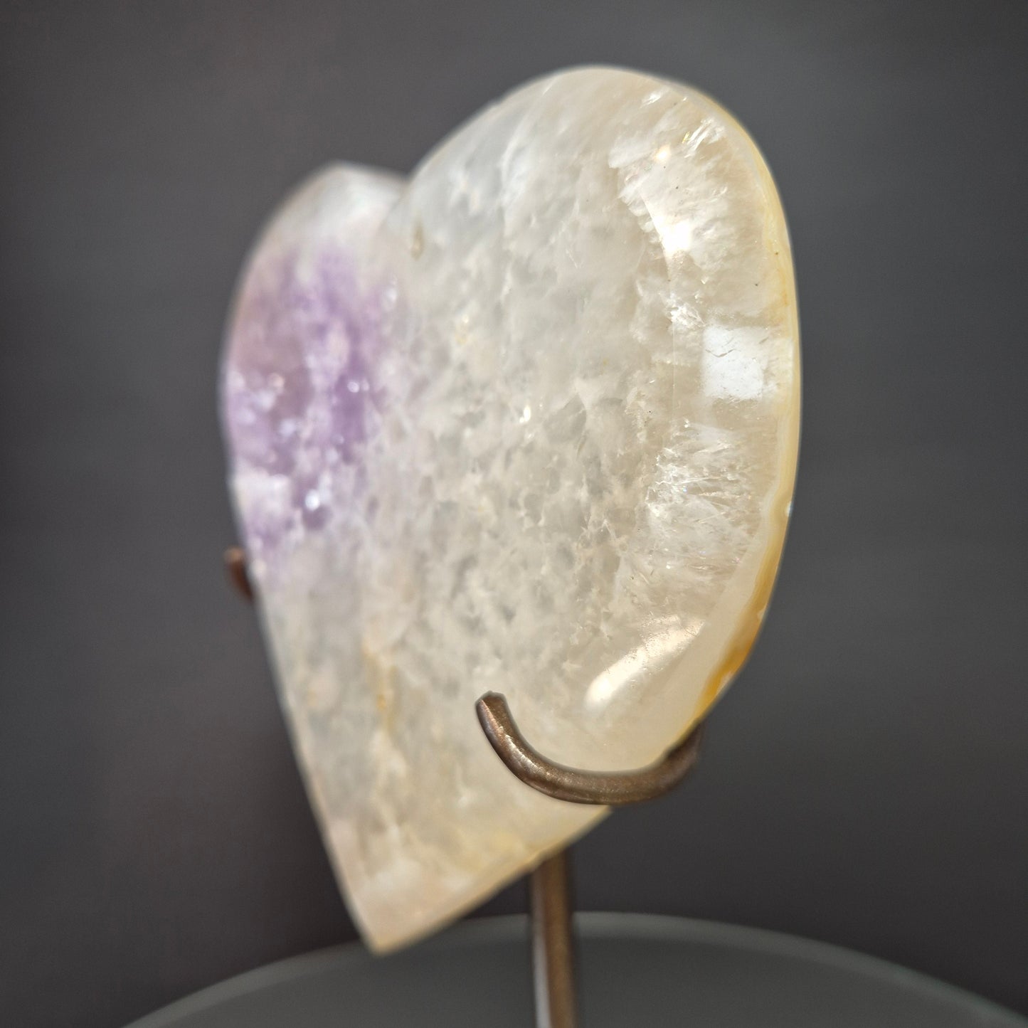 Druzy Amethyst with Agate Heart on Stand Crystal Hoarder