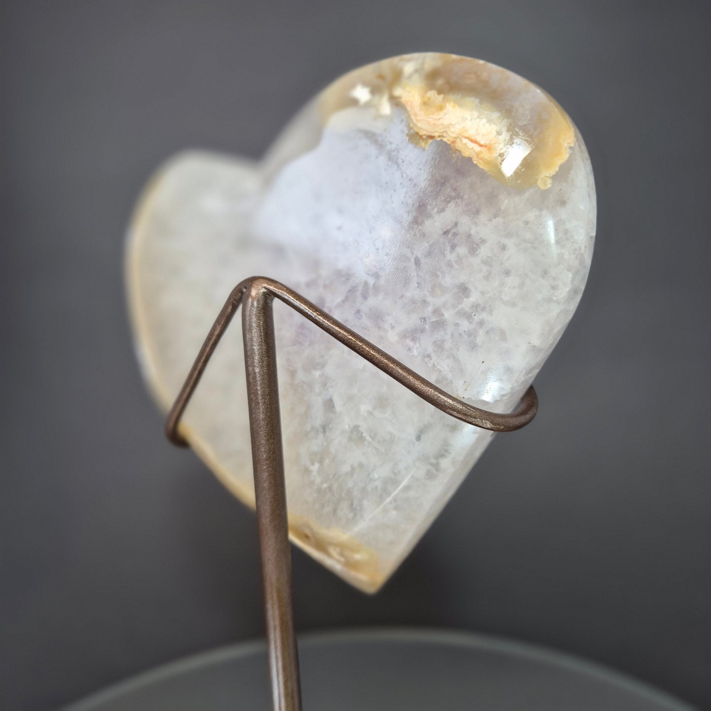 Druzy Amethyst with Agate Heart on Stand Crystal Hoarder