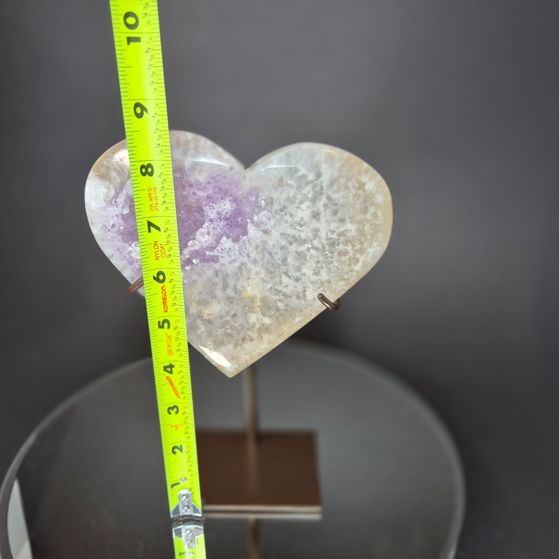 Druzy Amethyst with Agate Heart on Stand Crystal Hoarder