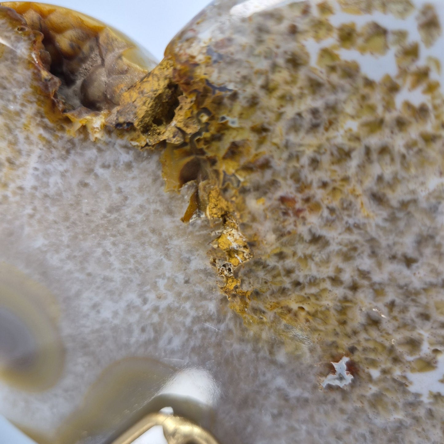 Druzy Lavender Amethyst Heart with Brown Agate - Super Rare Stalactite Eye Formation with Heamtite Crystal Hoarder