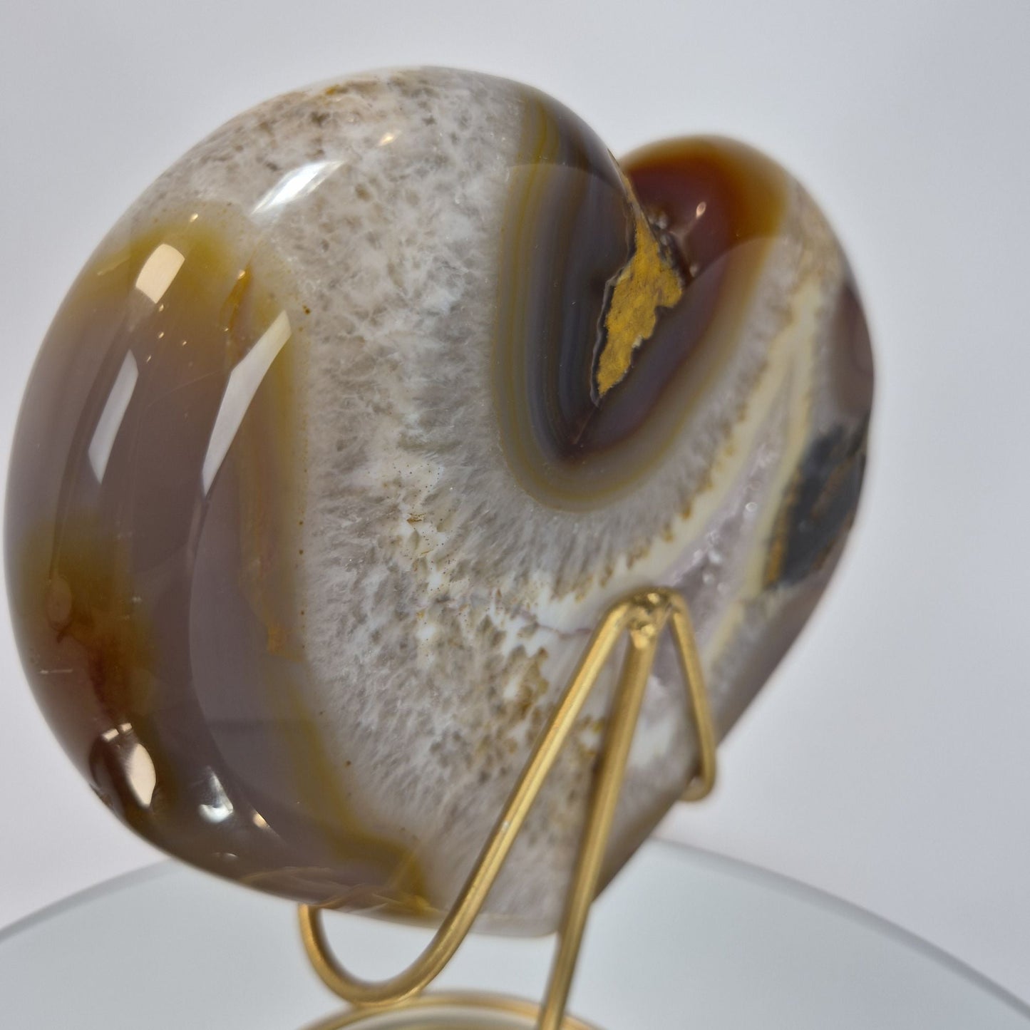 Druzy Lavender Amethyst Heart with Brown Agate - Super Rare Stalactite Eye Formation Crystal Hoarder