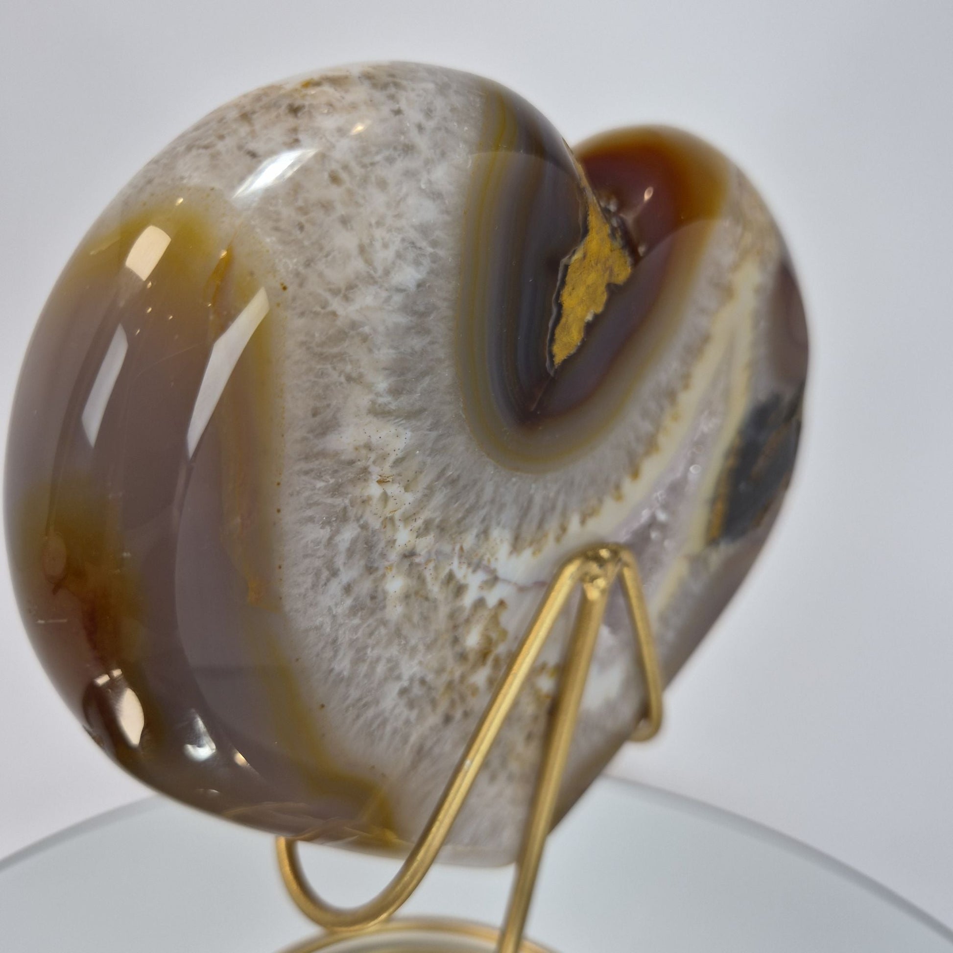 Druzy Lavender Amethyst Heart with Brown Agate - Super Rare Stalactite Eye Formation Crystal Hoarder