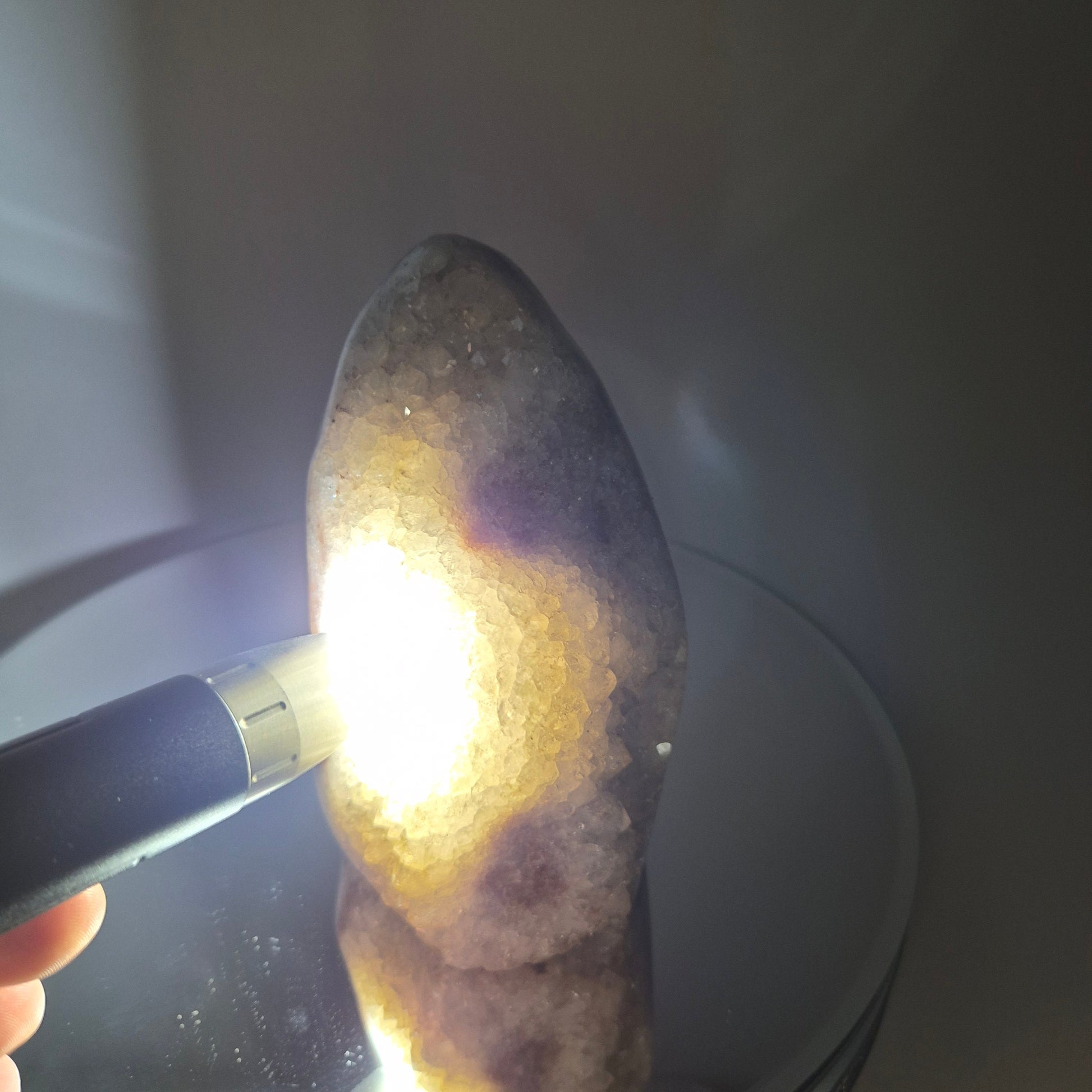 Rare Uruguay Citrine with Pink Stalactite Eyes & Pink Banding - Natural Collector Specimen, High Grade Crystal Display Crystal Hoarder