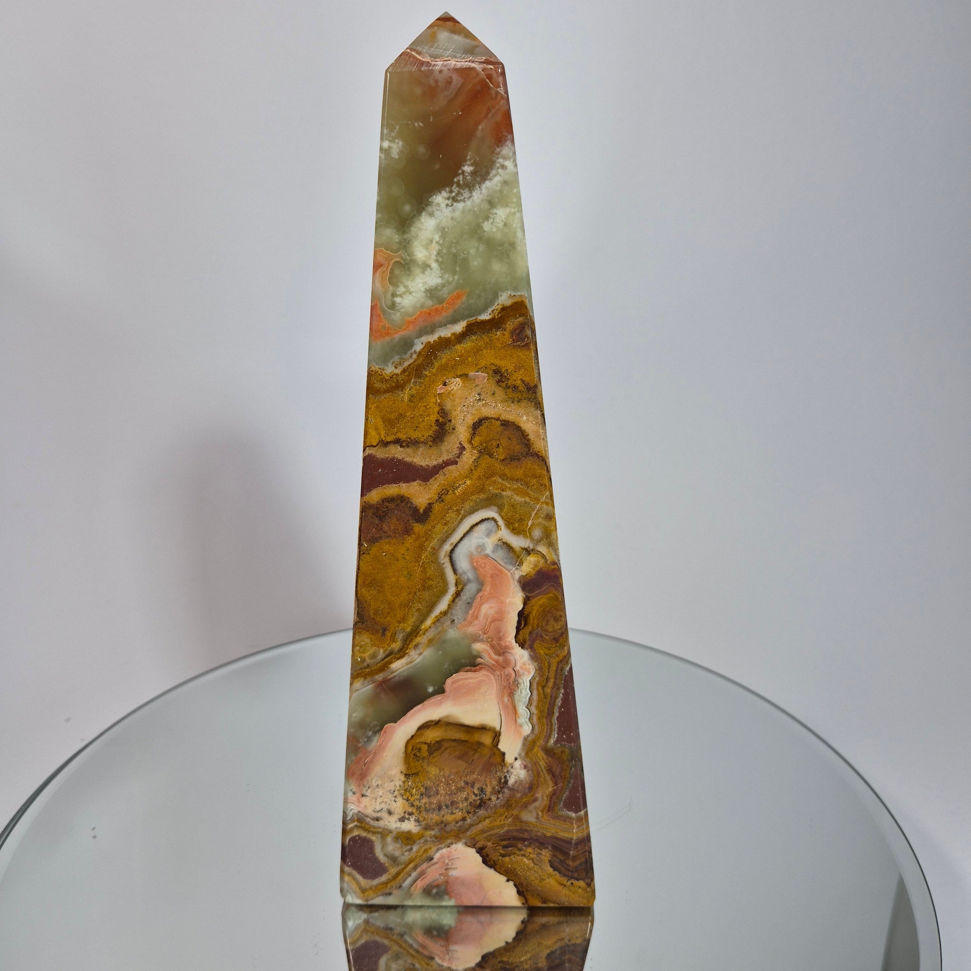 10in Green Onyx Tower Crystal Hoarder