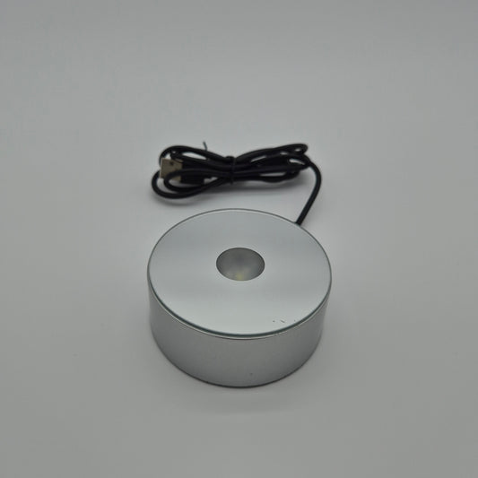 LED Crystal Light Base - 3in Metal Display Stand (Multi-Color LED) Crystal Hoarder