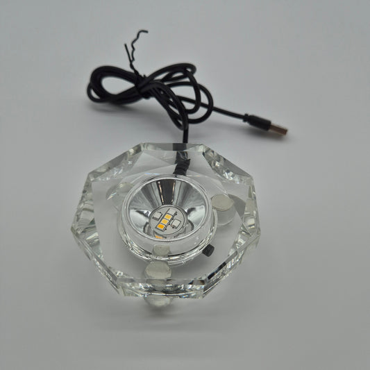 LED Glass Light Base 3in  - Multi-Color Display Stand Crystal Hoarder