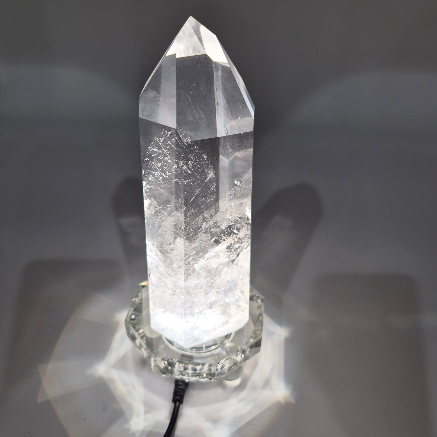 LED Glass Light Base 3in  - Multi-Color Display Stand Crystal Hoarder