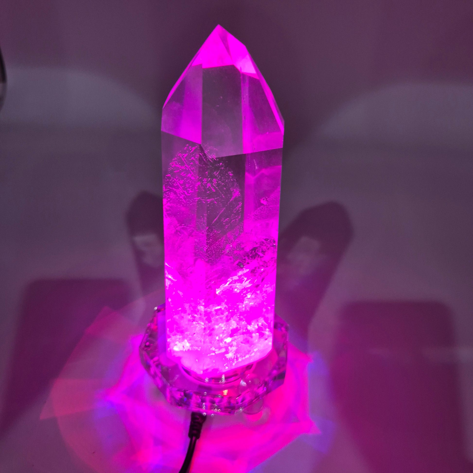LED Glass Light Base 3in  - Multi-Color Display Stand Crystal Hoarder