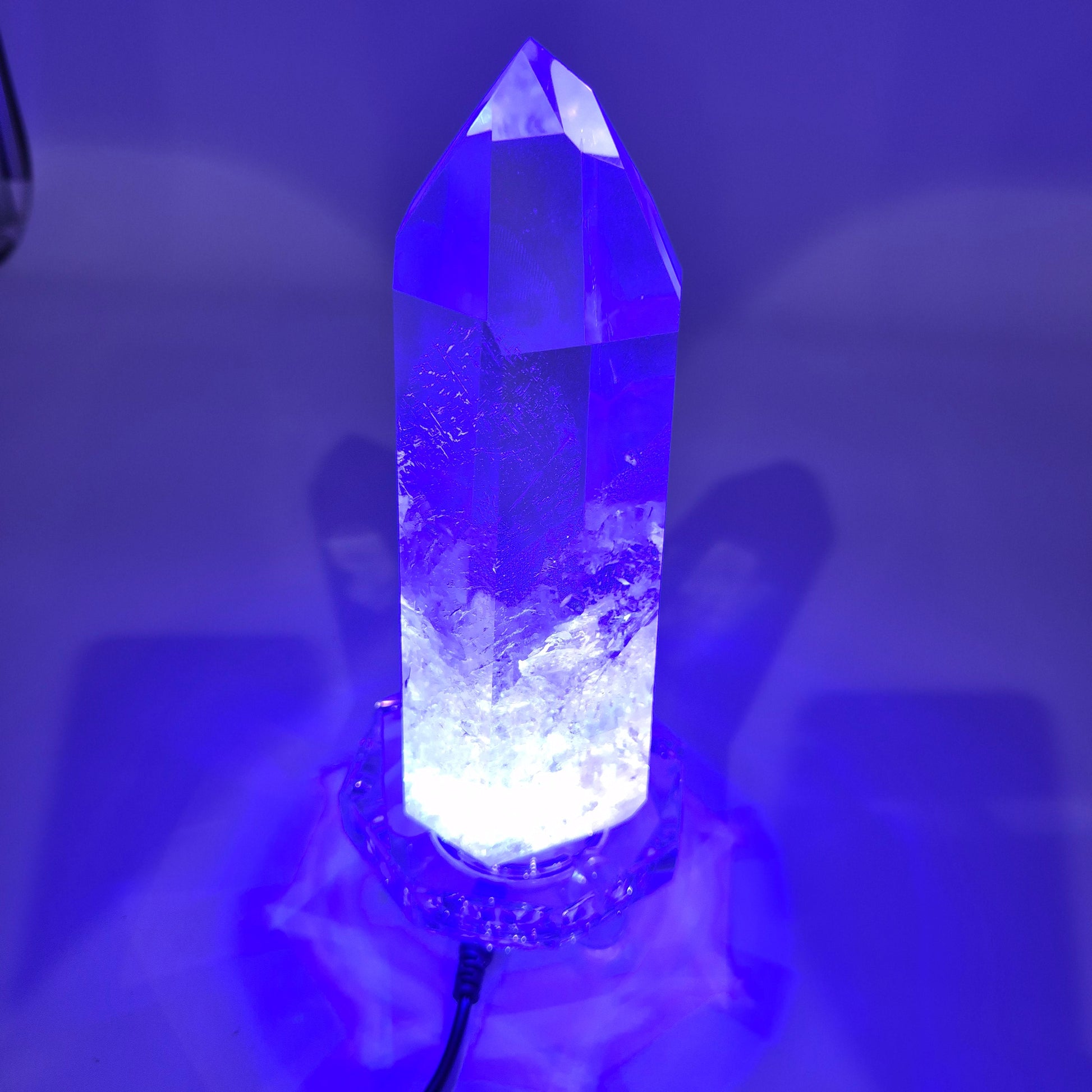 LED Glass Light Base 3in  - Multi-Color Display Stand Crystal Hoarder