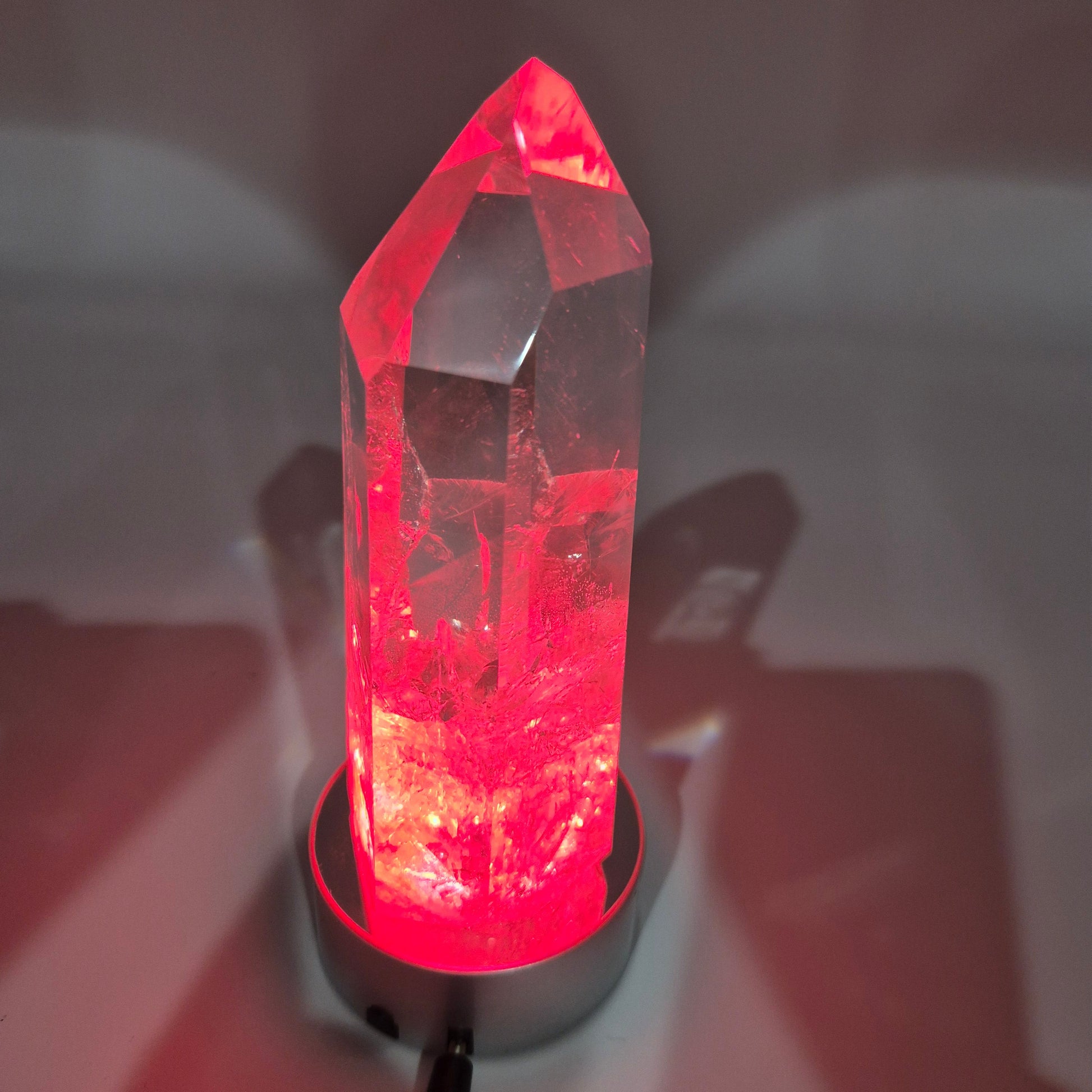 LED Crystal Light Base - 3in Metal Display Stand (Multi-Color LED) Crystal Hoarder