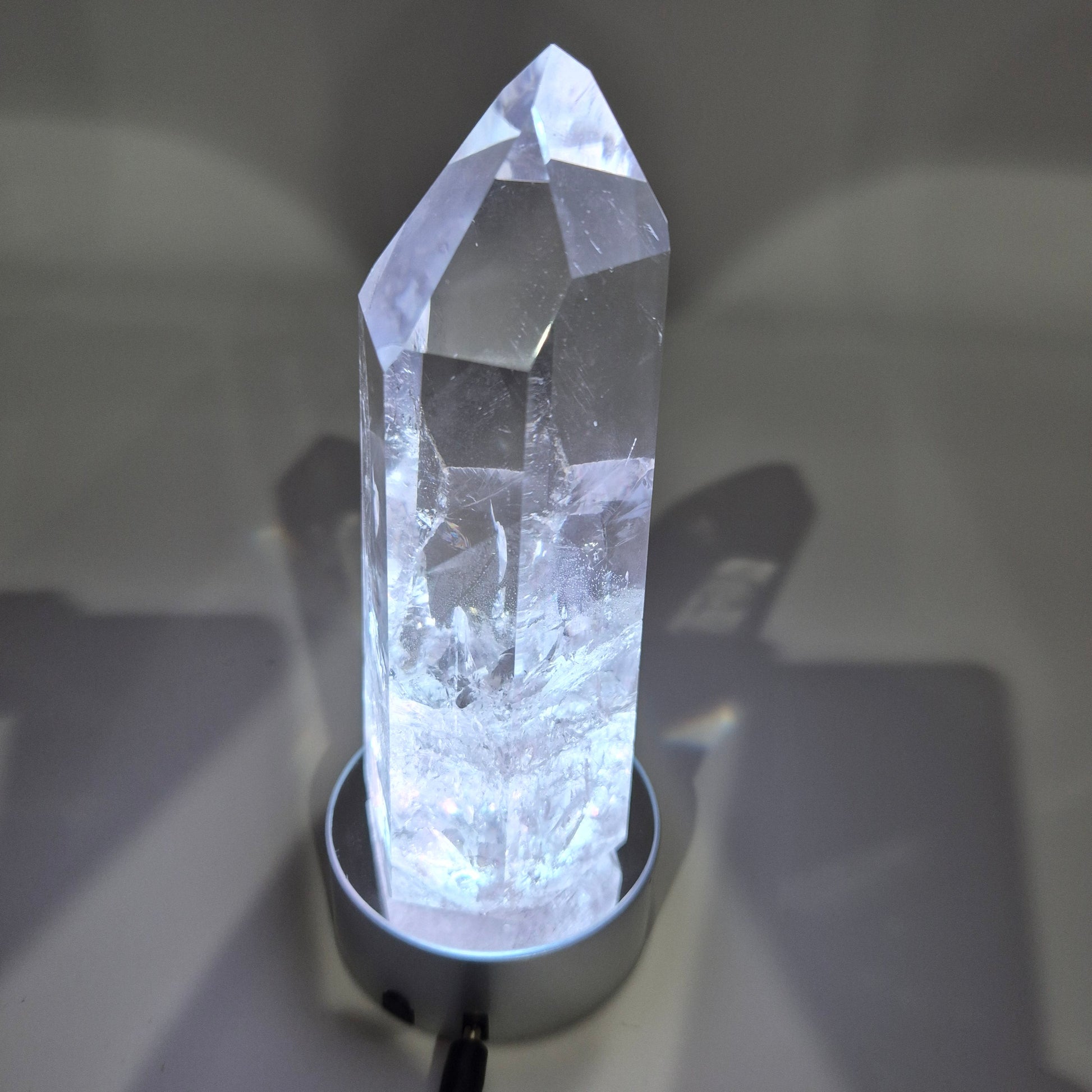 LED Crystal Light Base - 3in Metal Display Stand (Multi-Color LED) Crystal Hoarder