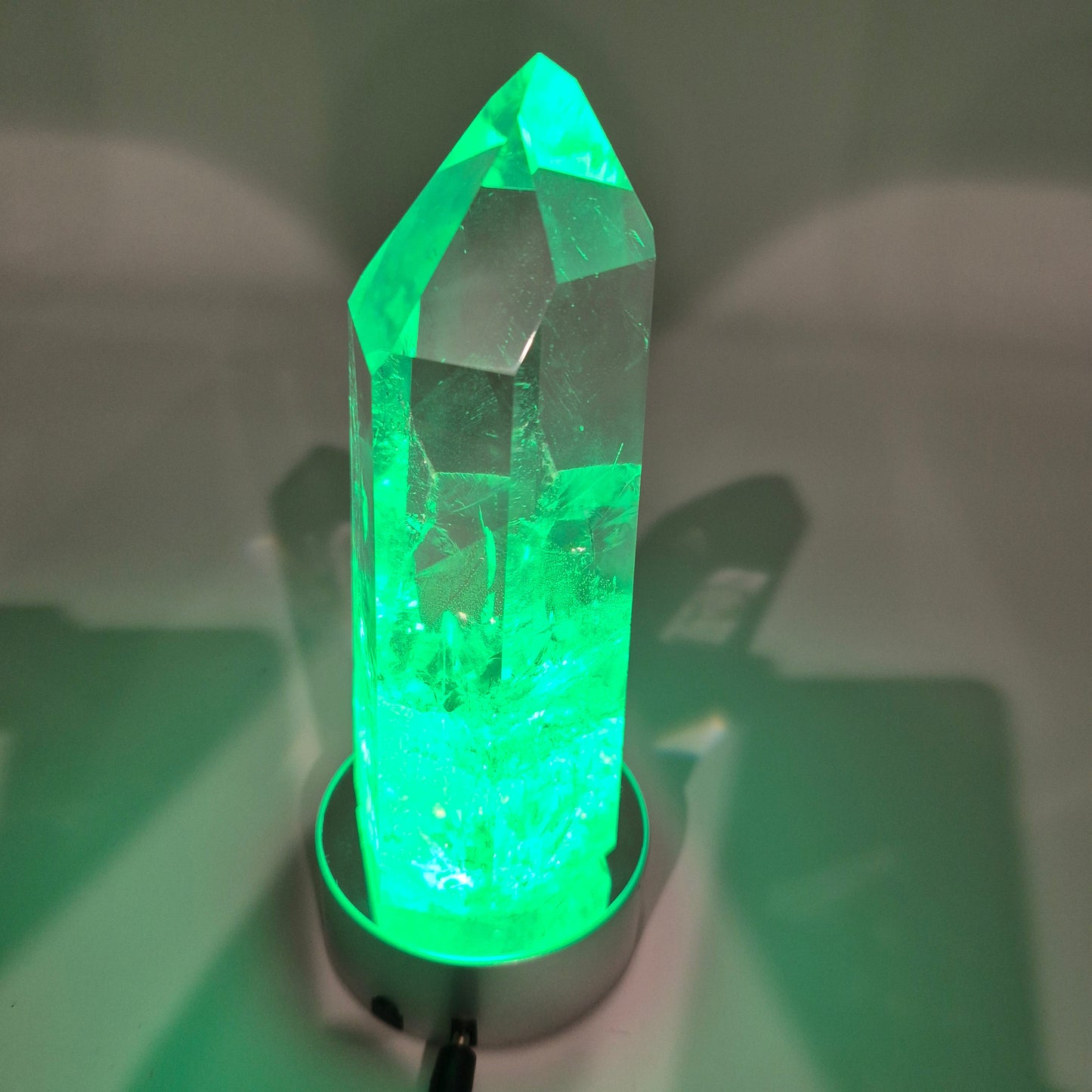 LED Crystal Light Base - 3in Metal Display Stand (Multi-Color LED) Crystal Hoarder