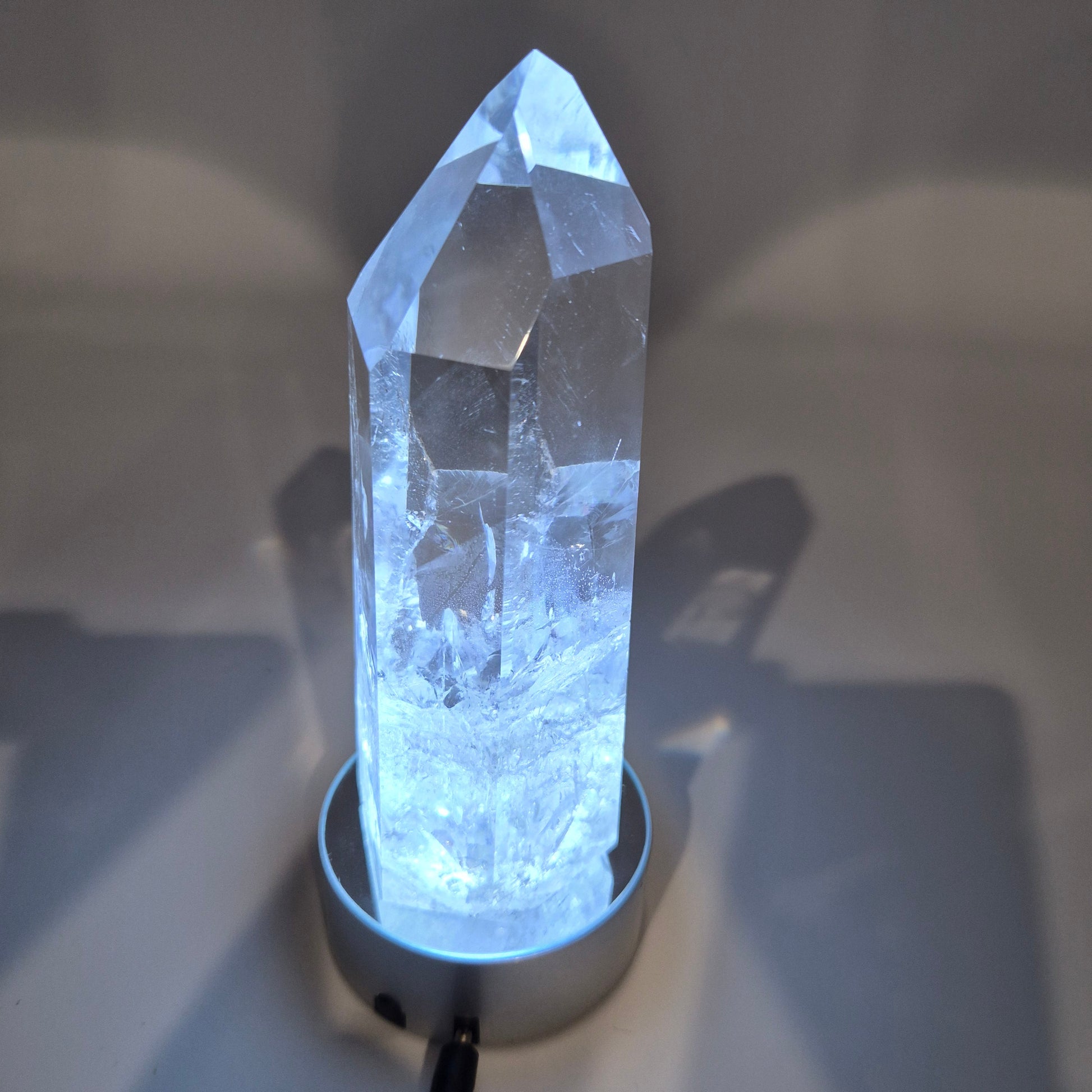 LED Crystal Light Base - 3in Metal Display Stand (Multi-Color LED) Crystal Hoarder