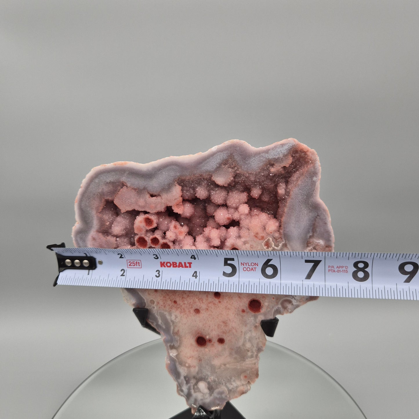 AAA+ Pink Druzy Amethyst with Deep Red Orbital & Bubble Formations | Rare Blue Agate Inclusion | Brazilian Statement Crystal Crystal Hoarder
