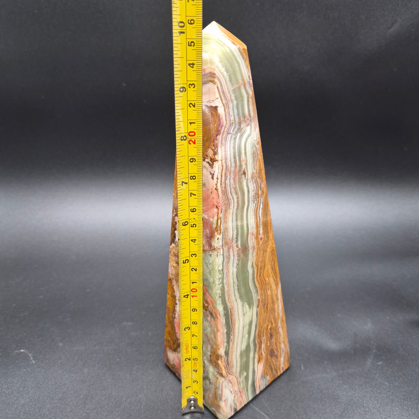 10 inch Polished Green Onyx Tower | Natural Onyx Crystal Point | Green Stone Decor | 4 Available | 4.5lbs