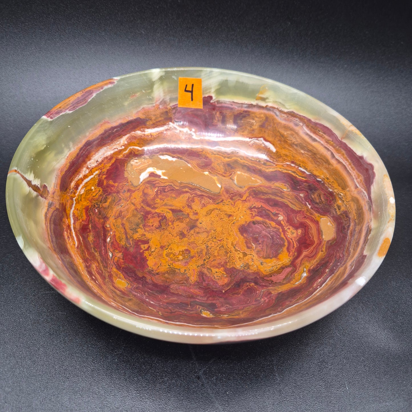 8 inch Polished Green Onyx Bowl | Natural Stone Crystal Dish | 2.5 inch Tall | 1.5 lbs | Choose 1 of 4