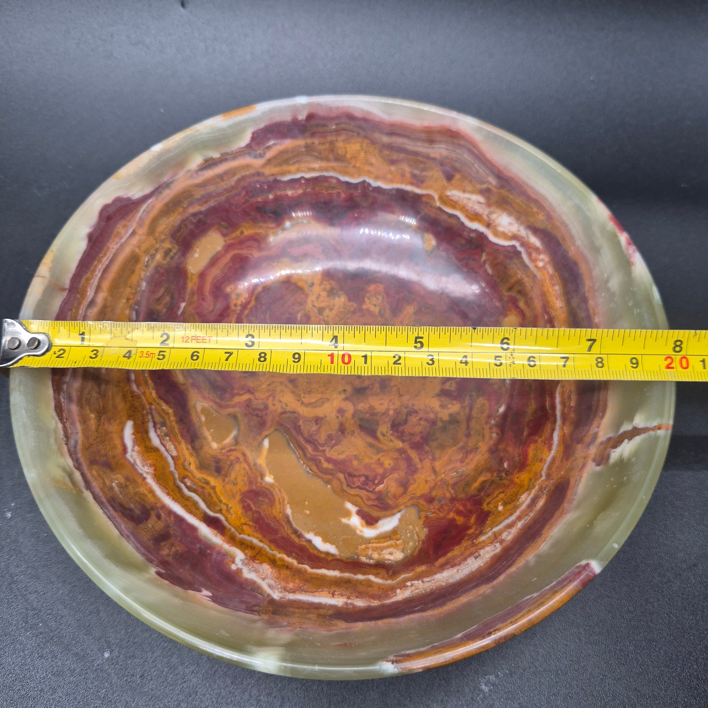 8 inch Polished Green Onyx Bowl | Natural Stone Crystal Dish | 2.5 inch Tall | 1.5 lbs | Choose 1 of 4