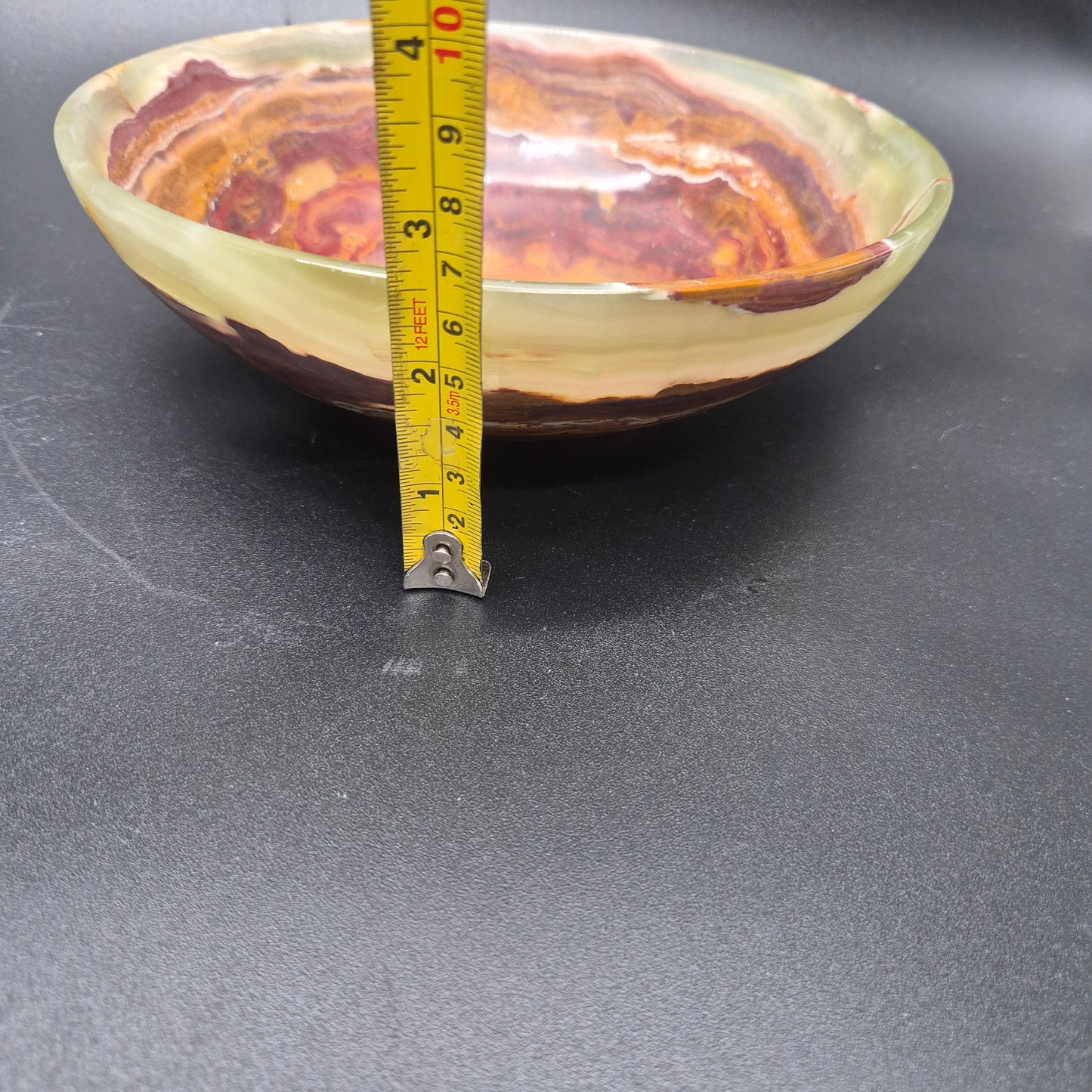 8 inch Polished Green Onyx Bowl | Natural Stone Crystal Dish | 2.5 inch Tall | 1.5 lbs | Choose 1 of 4