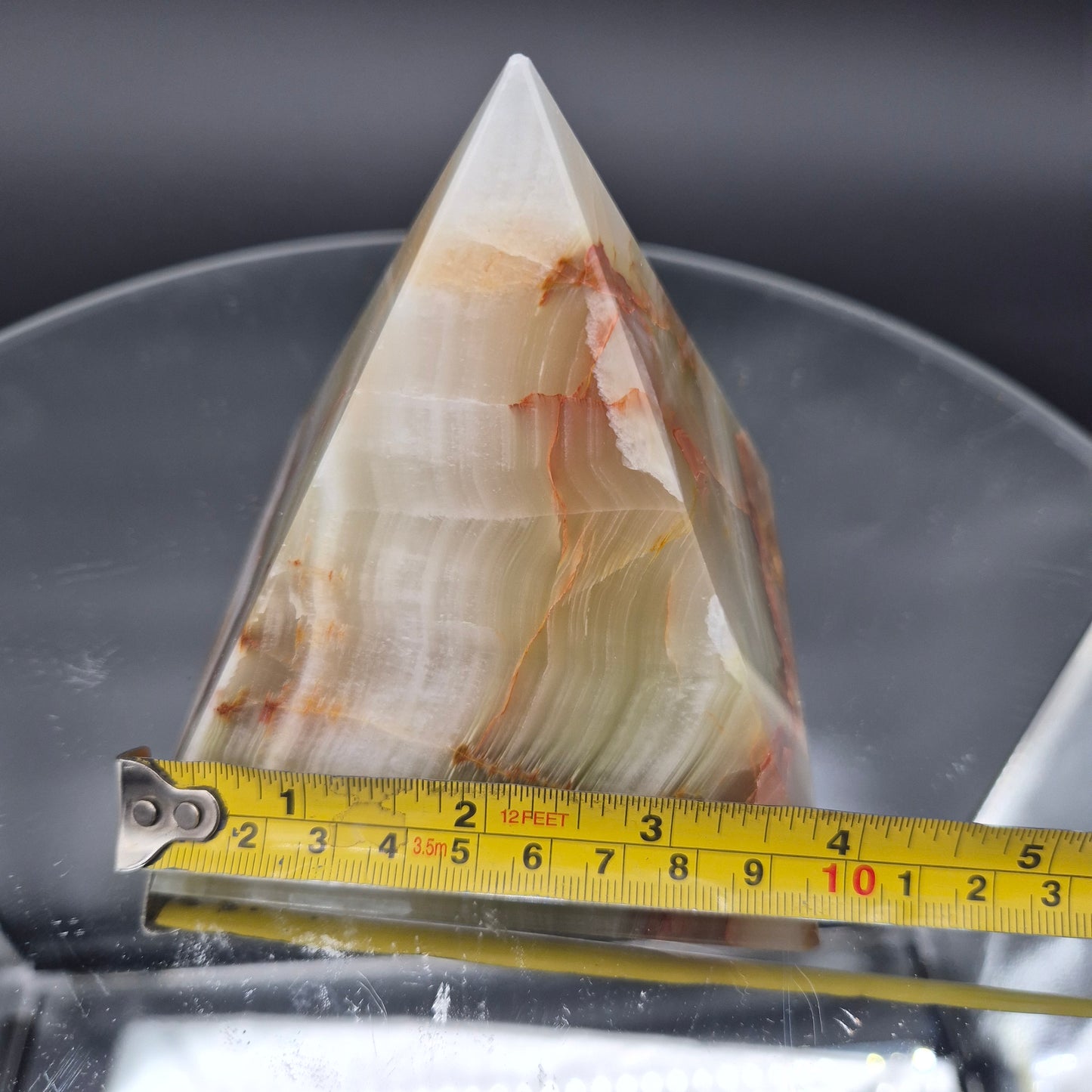4 Inch Polished Green Onyx Pyramid | Green Onyx Decor | Crystal Pyramid | 2 lbs | Choose 1 of 4