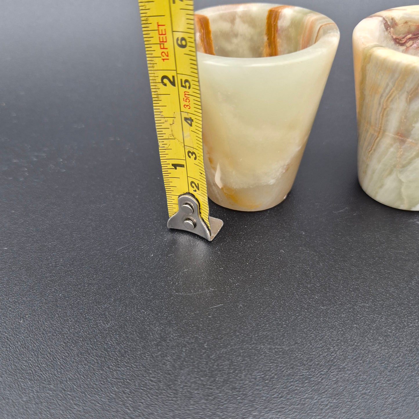 Set of 6 Green Onyx Shot Glasses | Natural Stone Drinkware | Hand Carved Crystal Cups | 2.25 inch
