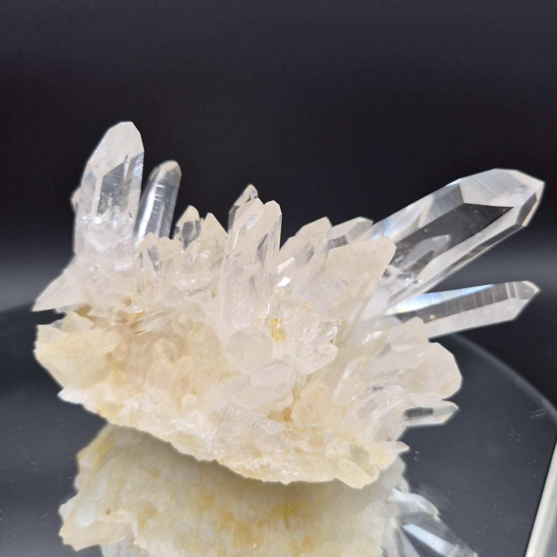 Museum Grade AAA+ Golden Healer Water Clear Lemurian Quartz Cluster 7x4x4 2.91 lbs Colombia Crystal Hoarder