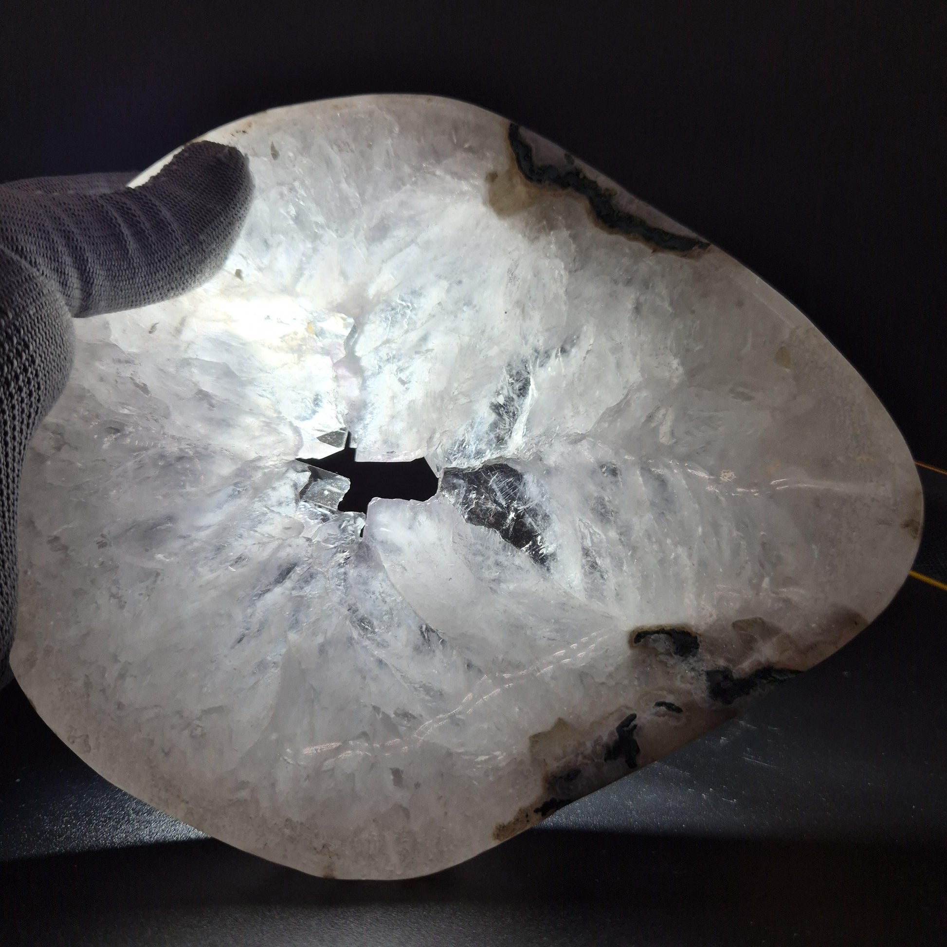 AAA+ Amethyst Quartz Jasper Bowl Brazil 8x7x1 2.94 lbs - Can be Backlit Crystal Hoarder