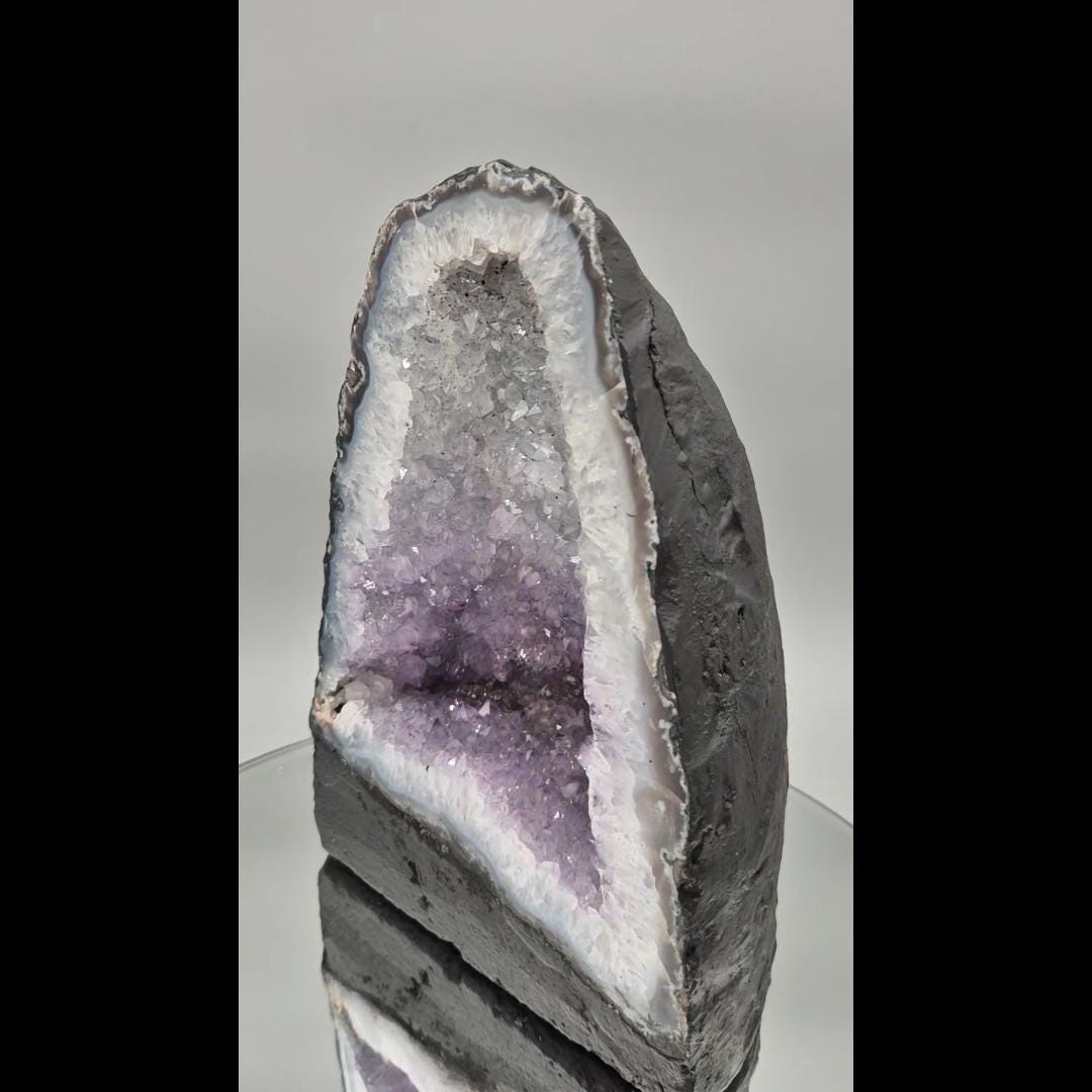 Rare Multi-Color Amethyst Cathedral - Brazilian Amethyst Geode - Natural Crystal Display Crystal Hoarder