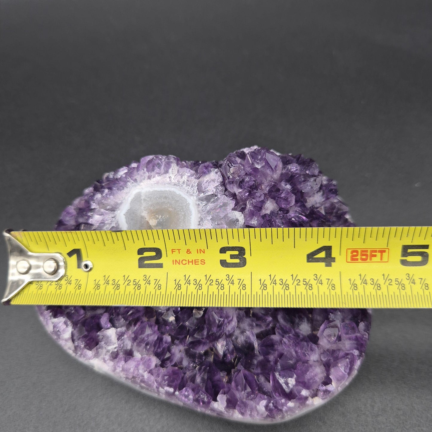 AAA+ Dark Purple Amethyst with Large Stalactite Eye Freeform - Uruguay Specimen - 5 x 3.5in - 1.92 lbs - Collector Display Crystal Hoarder