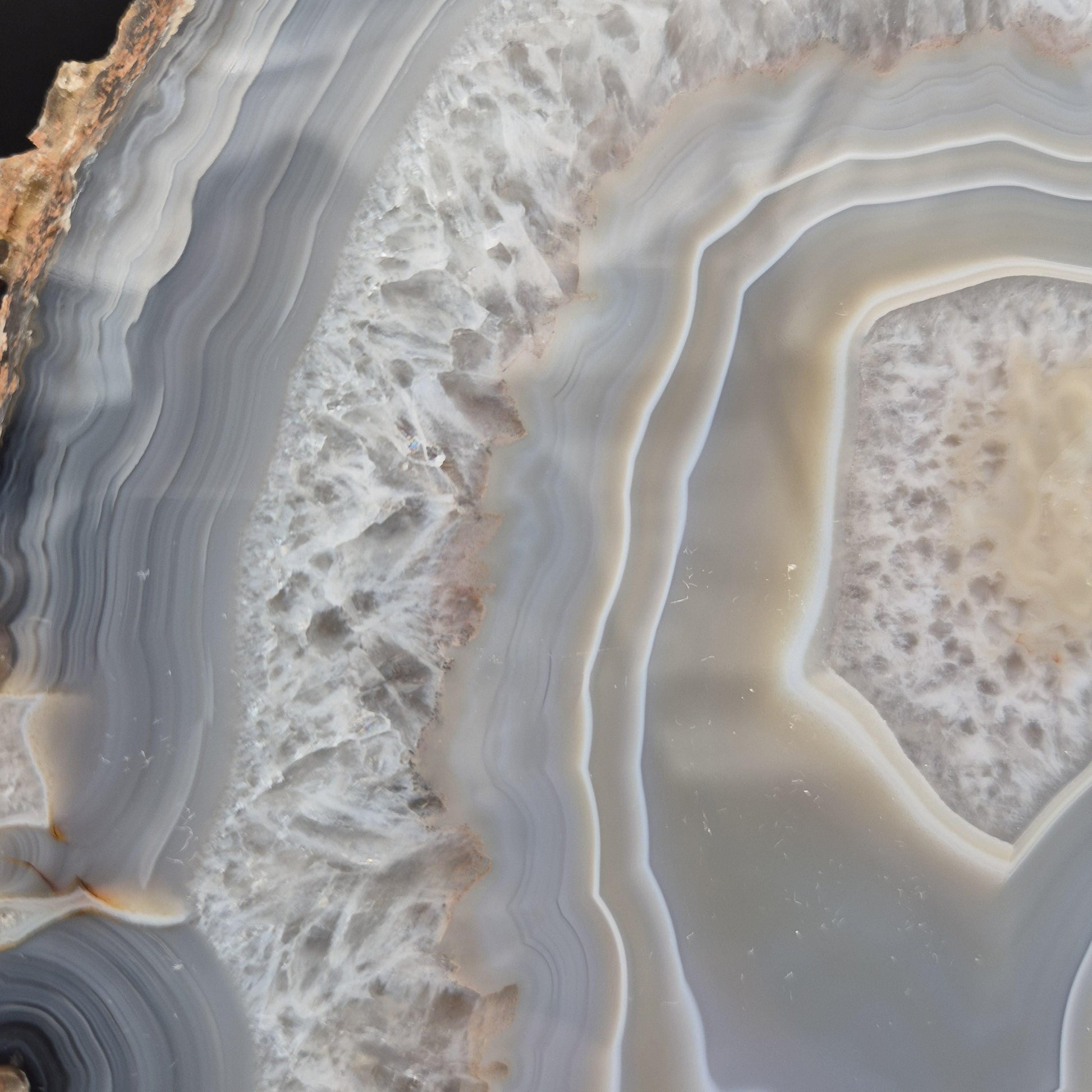 AAA+ Blue Banded Agate Slab Brazil 10.5x8.5x1 5.85 lbs Crystal Hoarder