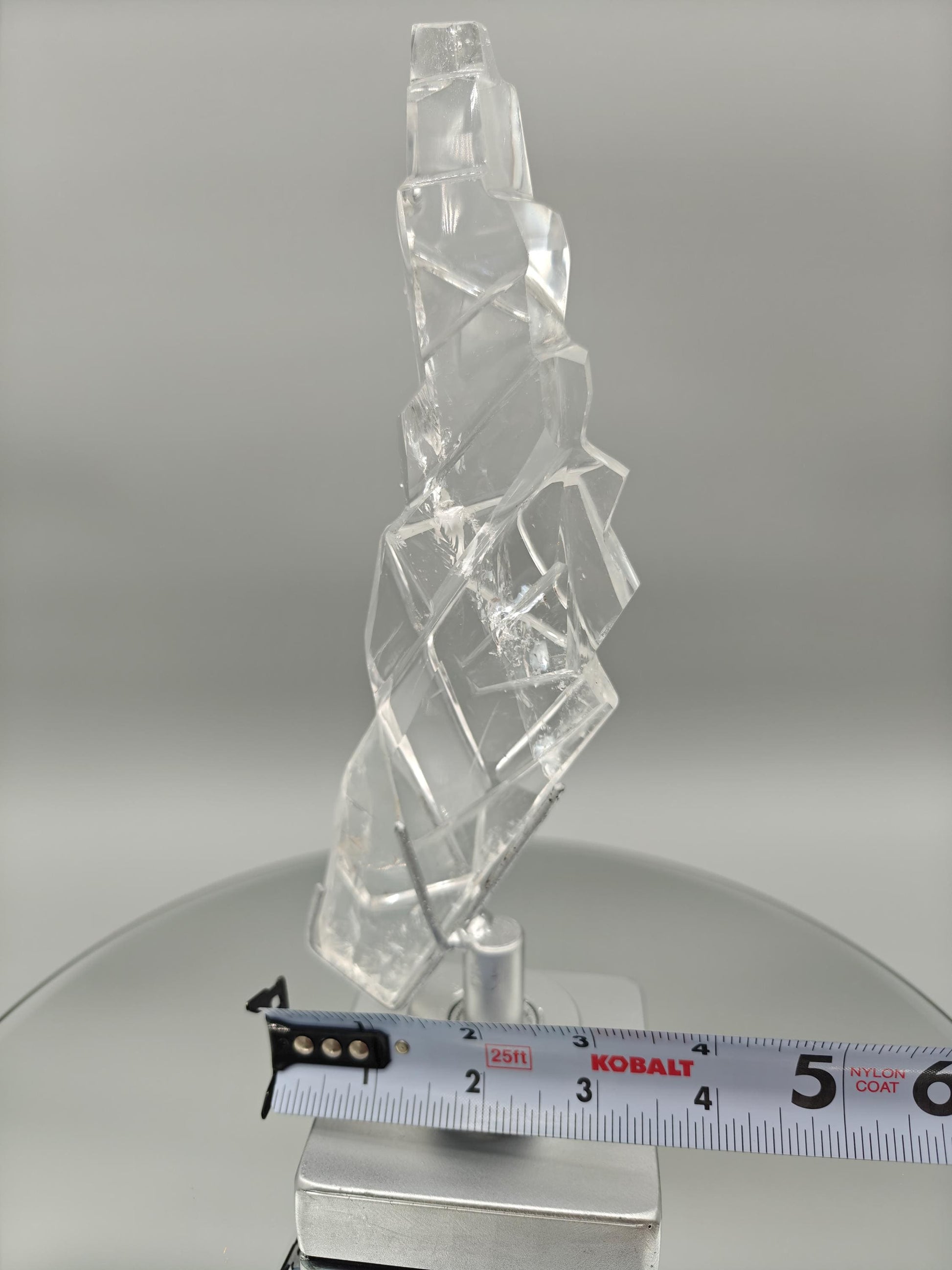 AAA+ Clear Quartz Faceted Art Sculpture - 7 x 4.5in - 1.51 lbs - Polished Quartz Display Crystal Hoarder
