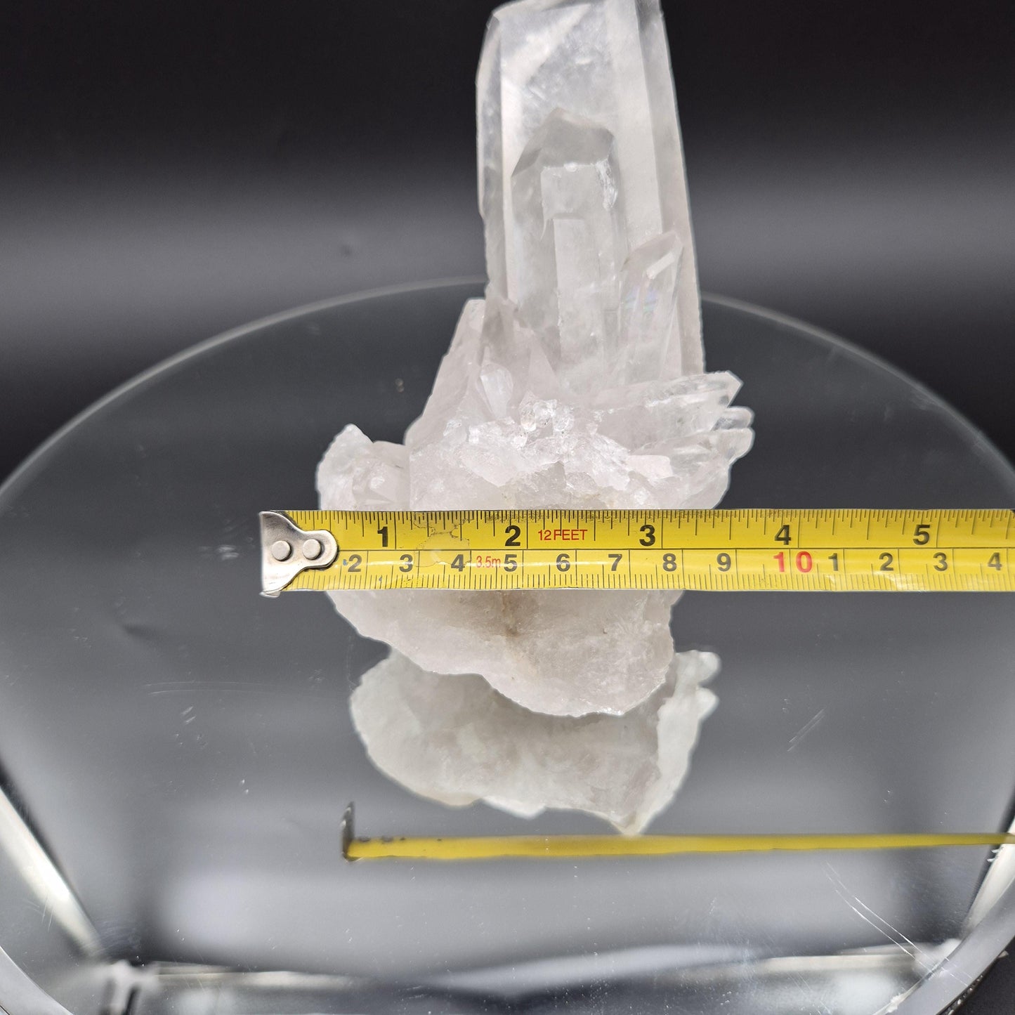 Quartz Cluster with Huge Point – Brazil – Large Natural Crystal Specimen 2.27lbs Crystal Hoarder