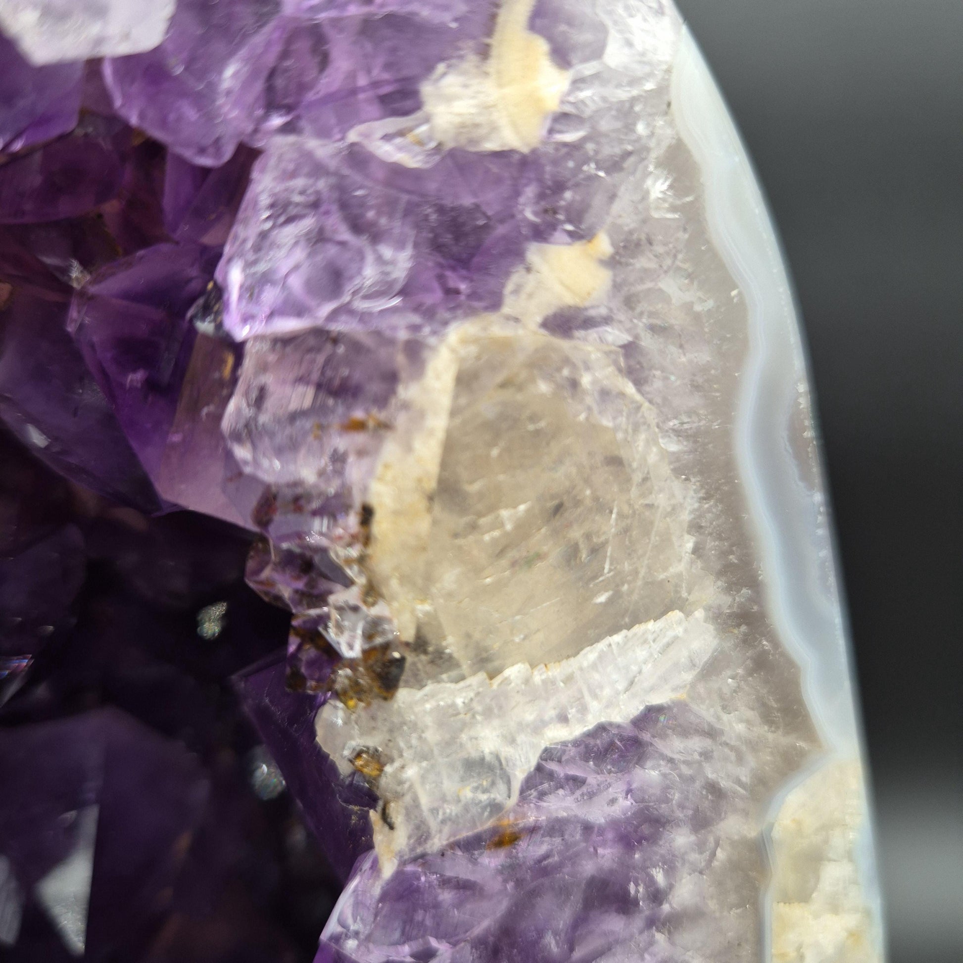 AAA+ Polished Amethyst Cathedral UV Reactive Calcite Dark Purple Blue Banded Agate 10x7x4 13 lbs Crystal Hoarder