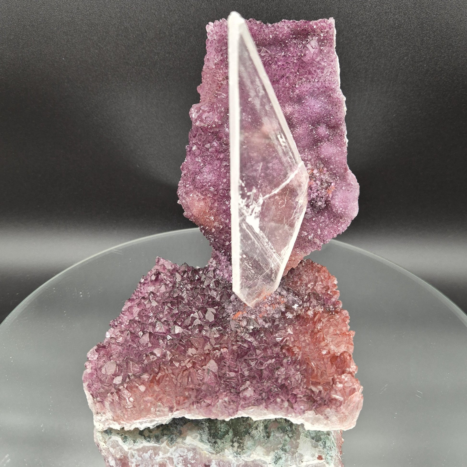 AAA+ Zeolite Amethyst Selenite Sculpture 7x7 | 2.5 lbs Crystal Cluster | Rare Mineral Specimen | Natural Home Decor | Healing Crystals Crystal Hoarder