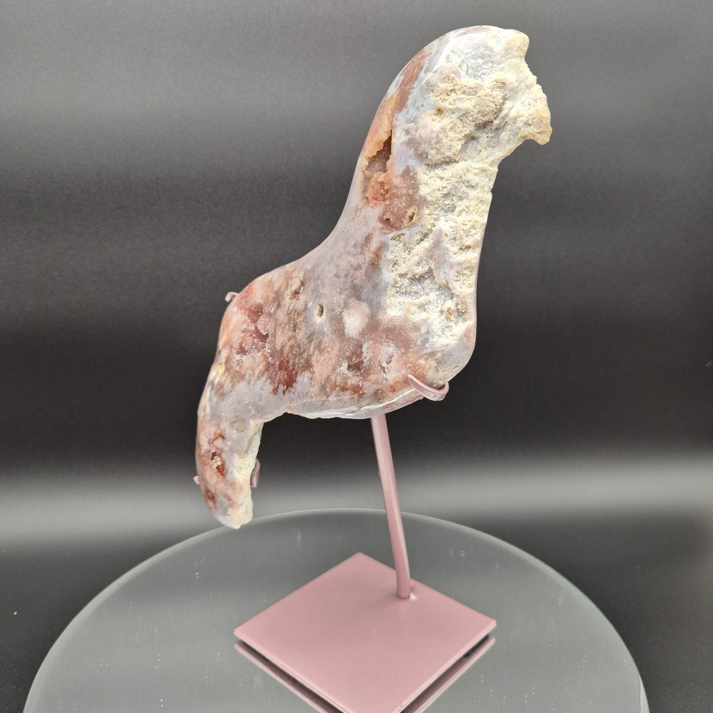 Druzy Pink Amethyst Free Form on Stand - 2.52 lbs, 12 x 6.5in Crystal Hoarder