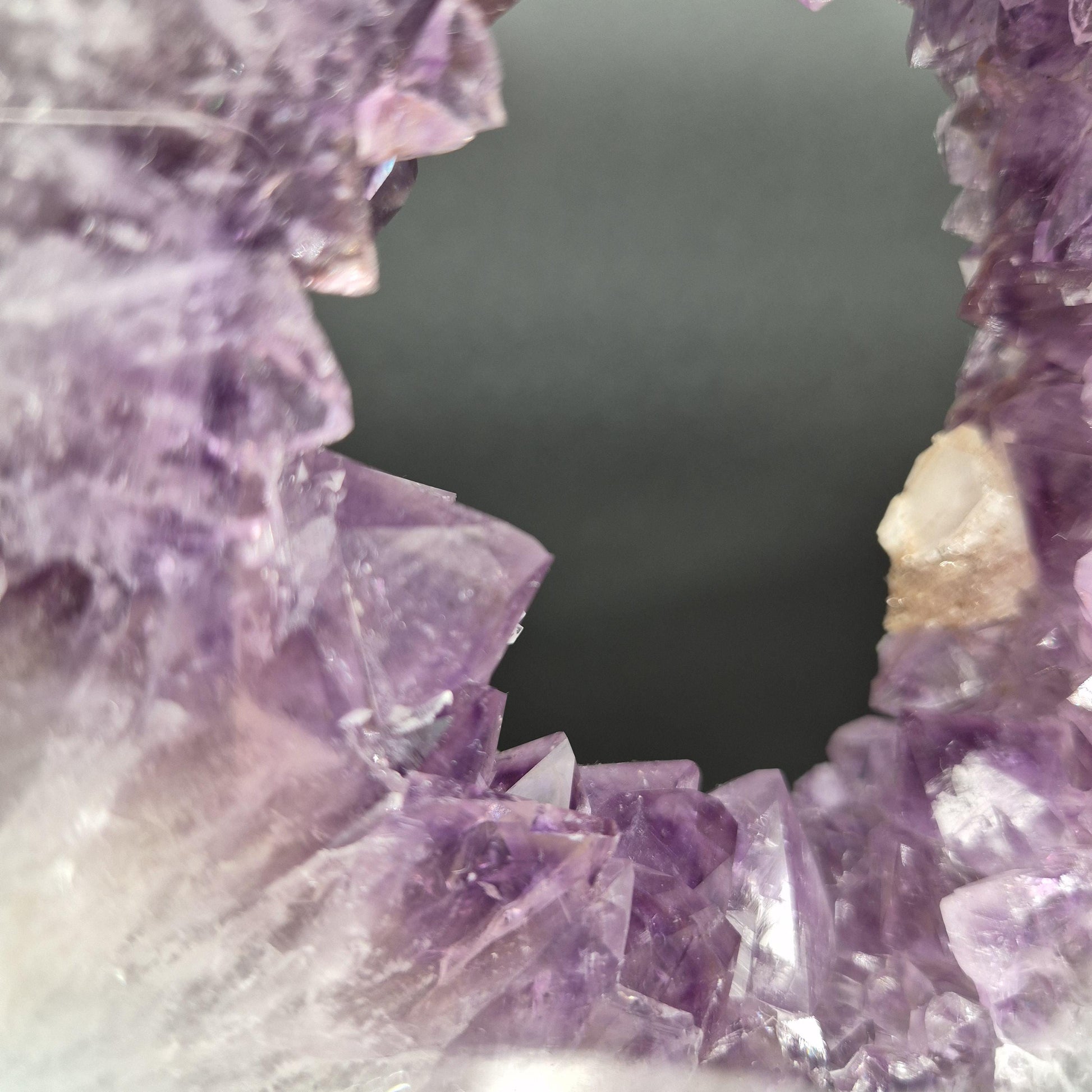 AAA+ Super Rare Amethyst Portal with UV Reactive Calcite Quartz Sugar Hematite Blue Agate Brazil 5.73lbs 10x7x1.5 inches Crystal Hoarder