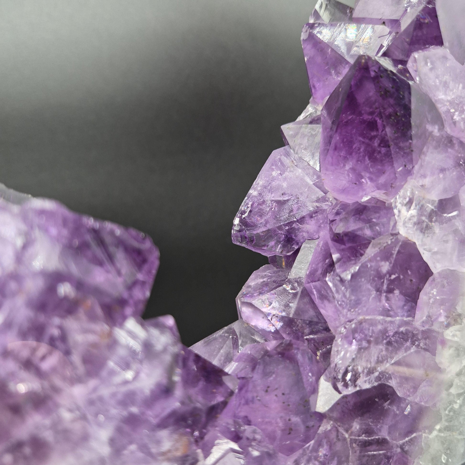 AAA+ Amethyst with UV Reactive Calcite Portal on Stand Brazil 13.17 lbs 17x12x1.5 Statement Crystal Display Crystal Hoarder