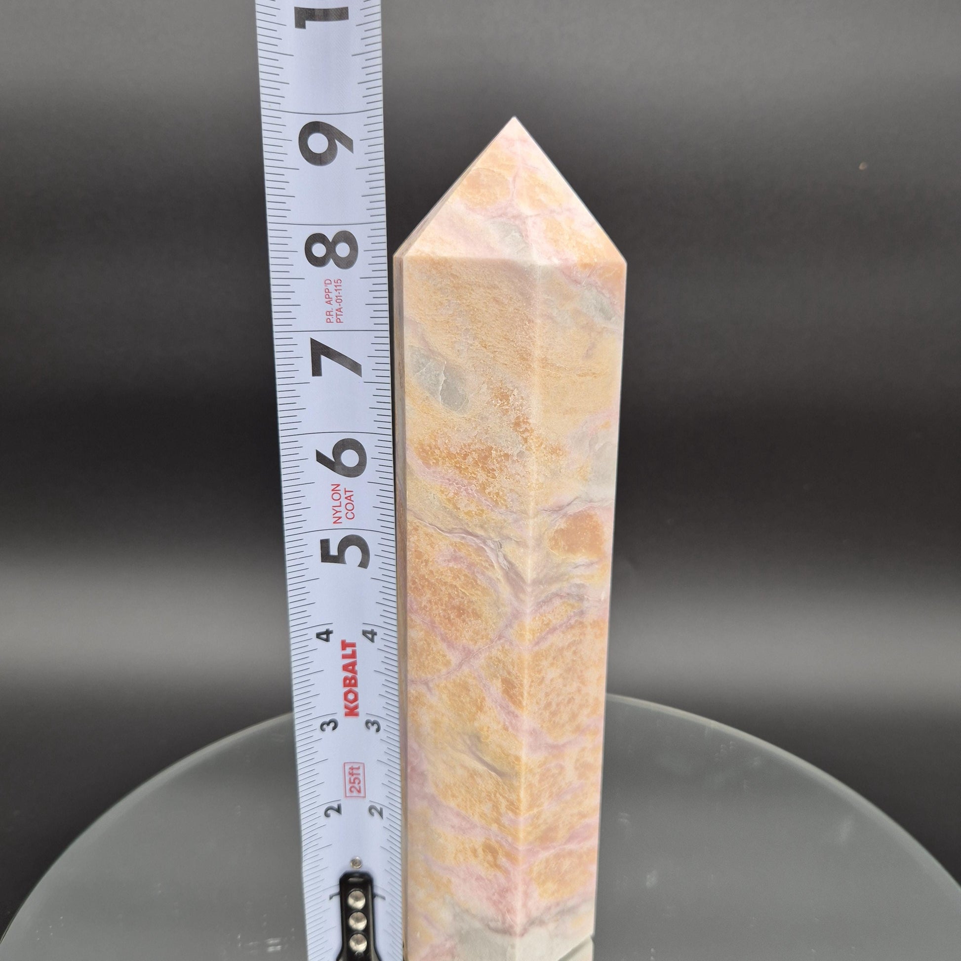 AAA+ Pink Opal Tower - 9 x 2.5in, 3.35 lbs - Rare Pastel Colors, Healing Crystal Decor, Meditation, Energy Grid Crystal Hoarder