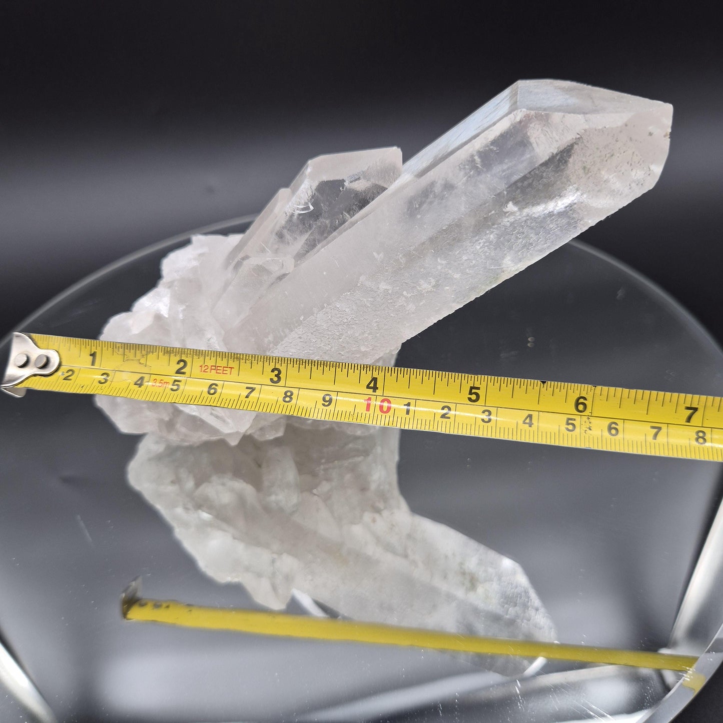Quartz Cluster with Huge Point – Brazil – Large Natural Crystal Specimen 2.27lbs Crystal Hoarder