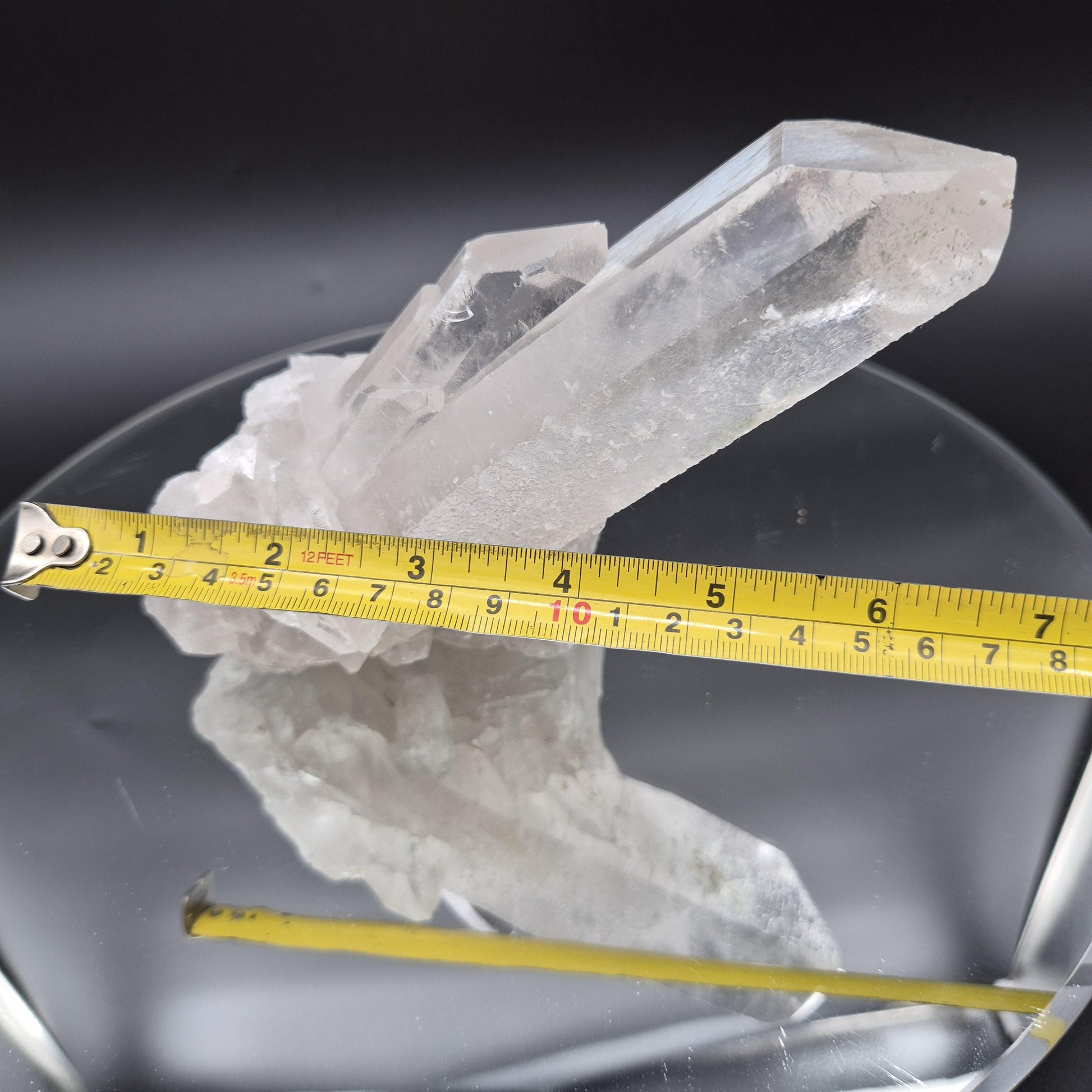 Quartz Cluster with Huge Point – Brazil – Large Natural Crystal Specimen 2.27lbs Crystal Hoarder