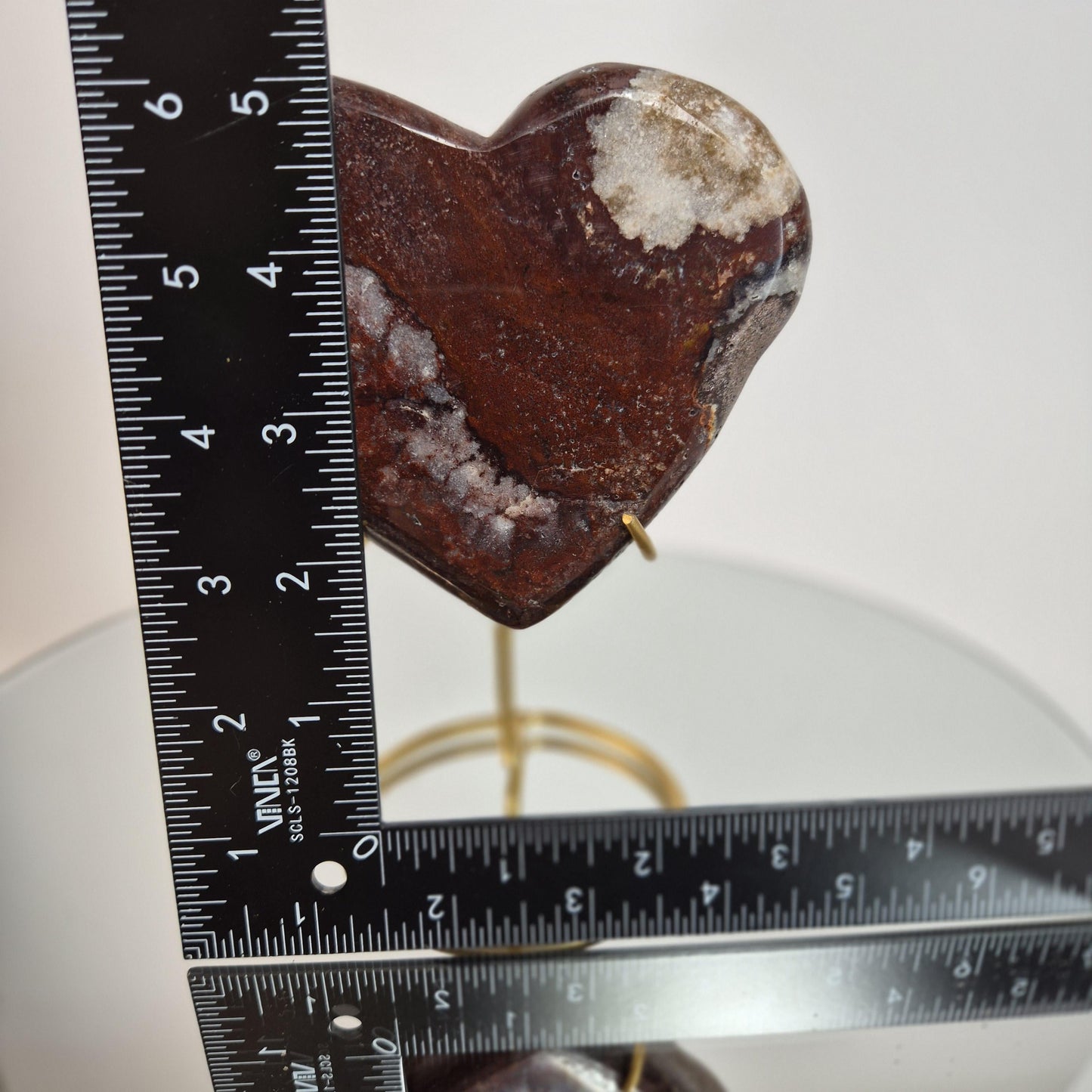 Deep Dark Red Jasper Heart with Quartz Veins - Super Rare One-of-a-Kind Crystal Hoarder