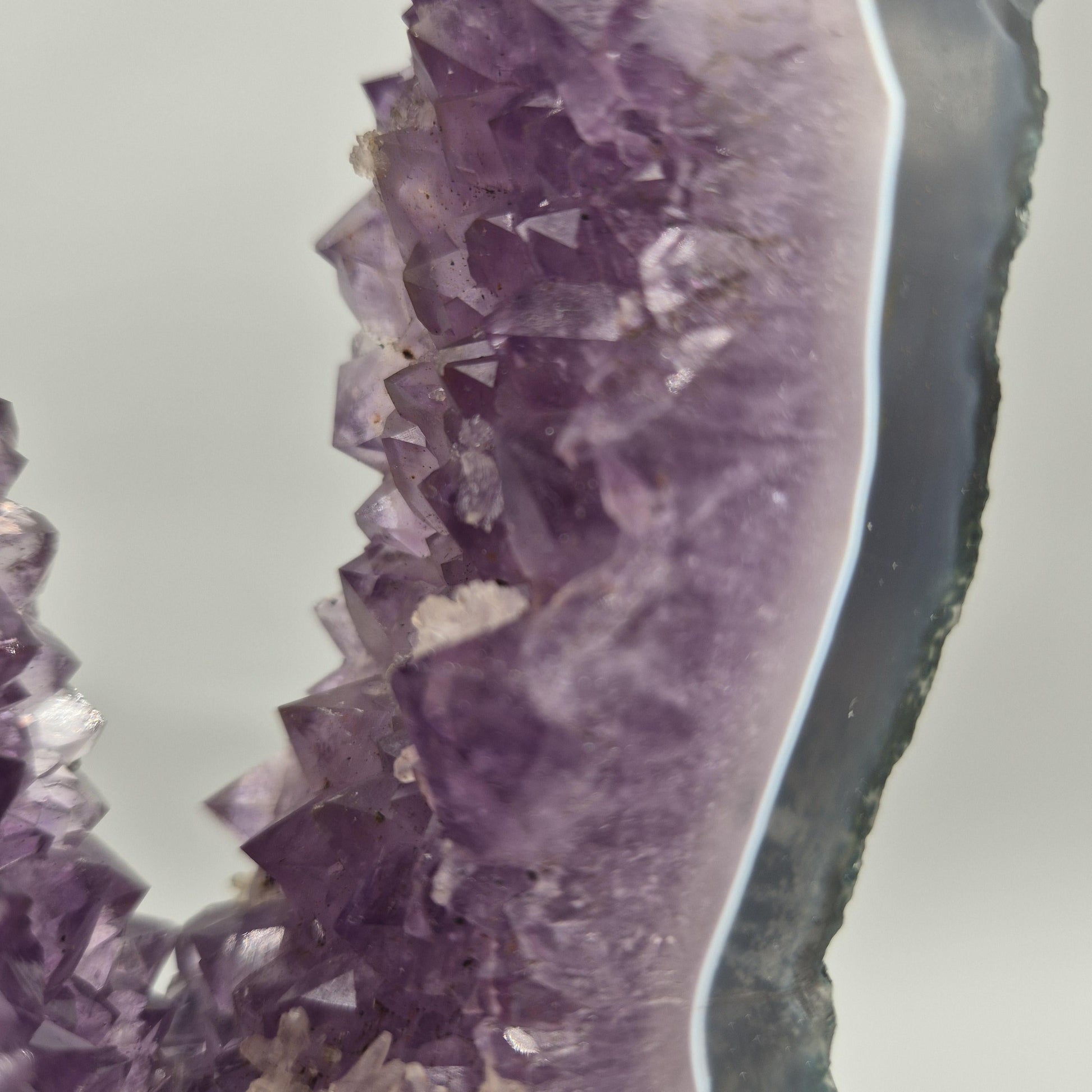 AAA+ Amethyst Portal with Blue Banded Agate | Brazil Amethyst Geode | Natural Crystal Portal Specimen | Collector Display Crystal Hoarder