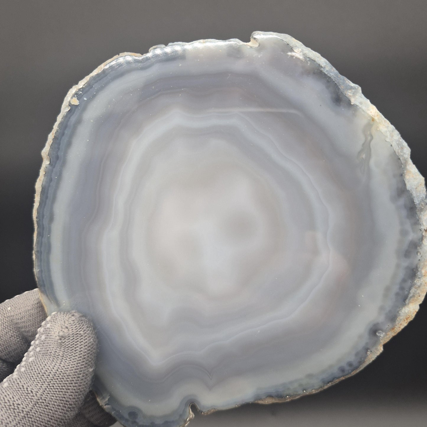 Natural Agate Slices - Set of 3 | 5.5in & 6in Large Translucent Quartz | Polished Crystal Decor | 1.33 lbs Crystal Hoarder