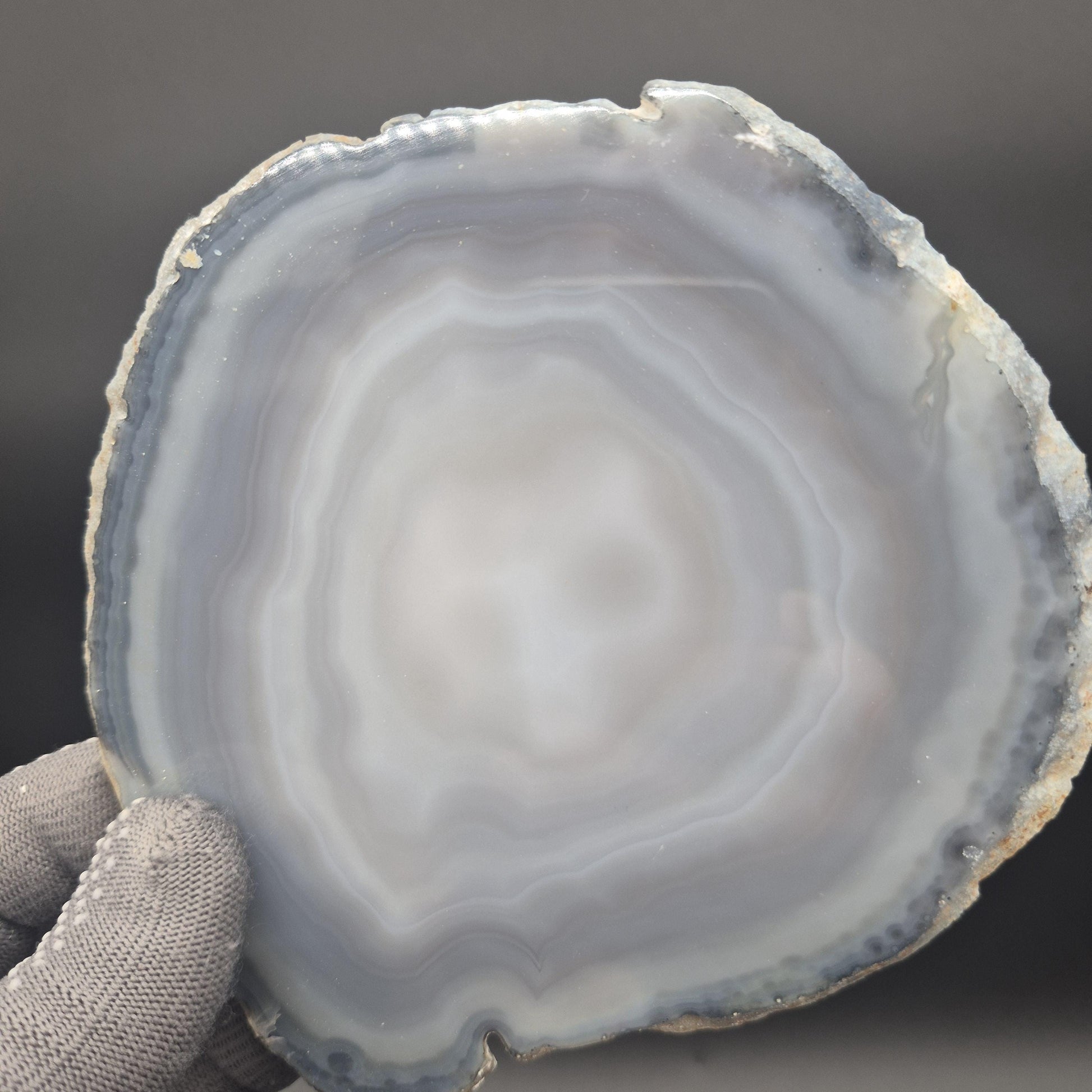 Natural Agate Slices - Set of 3 | 5.5in & 6in Large Translucent Quartz | Polished Crystal Decor | 1.33 lbs Crystal Hoarder