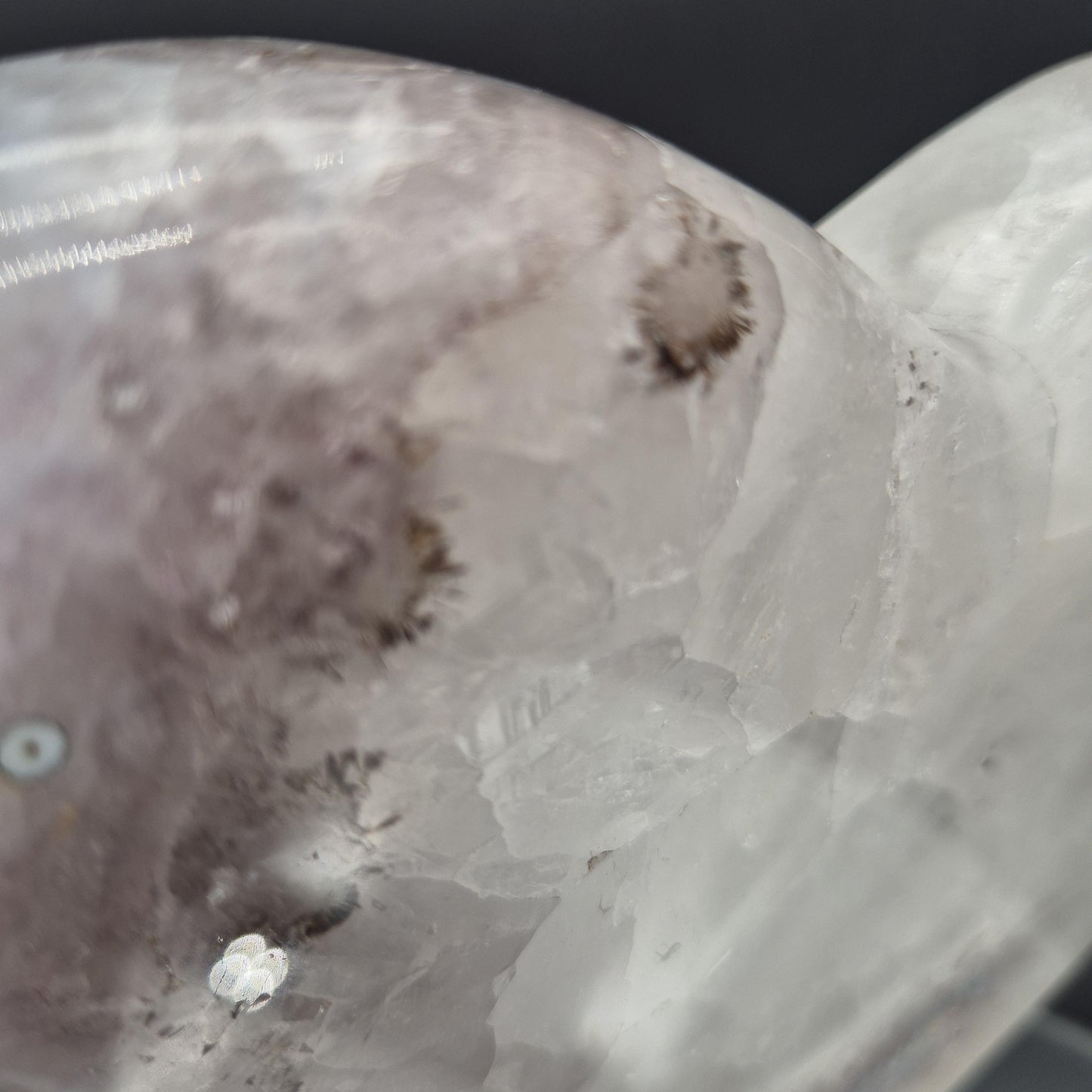 AAA+ Rare Amethyst Quartz Jasper Heart with Hematite Rutile 8x7.5x1 4.86 lbs Brazil Crystal Hoarder